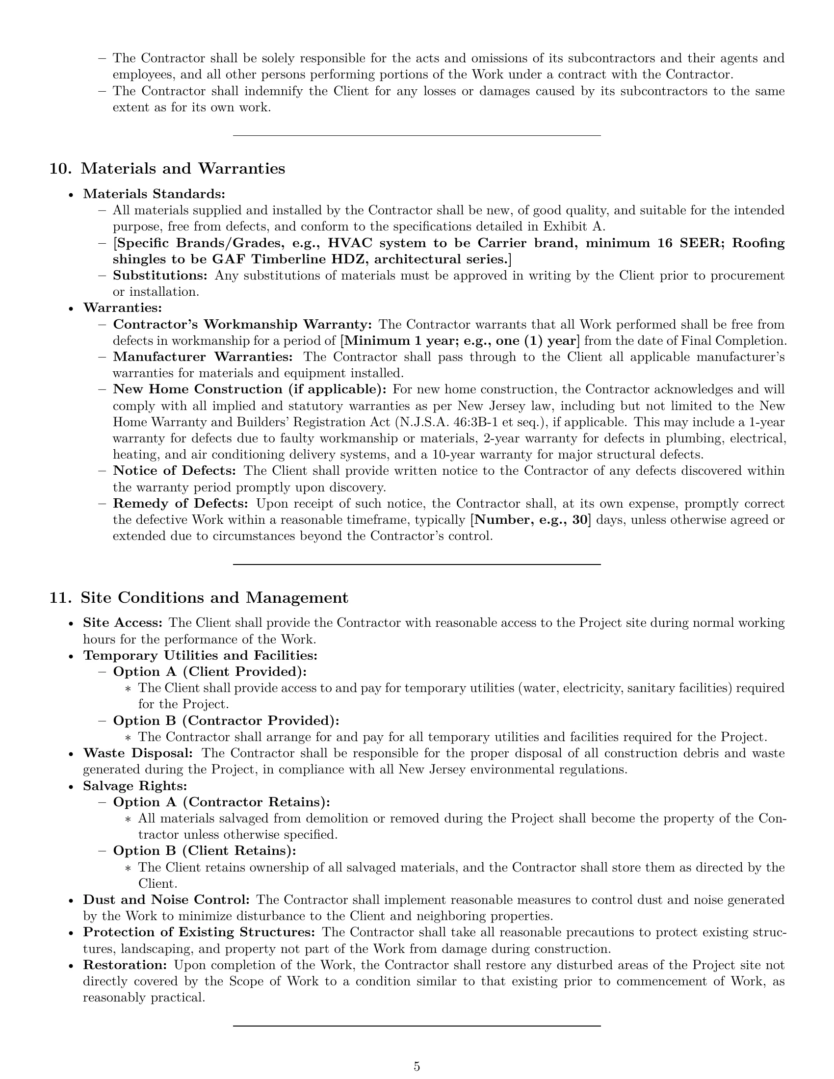 Preview page 5 of Pro New Jersey construction service contract template