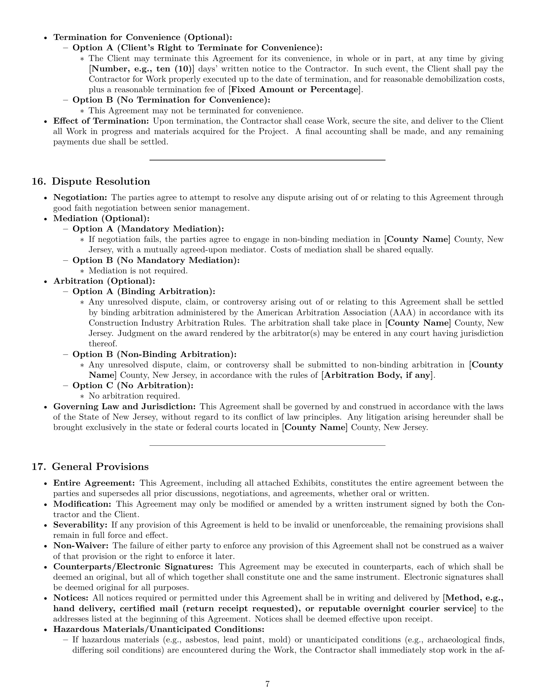 Preview page 7 of Pro New Jersey construction service contract template