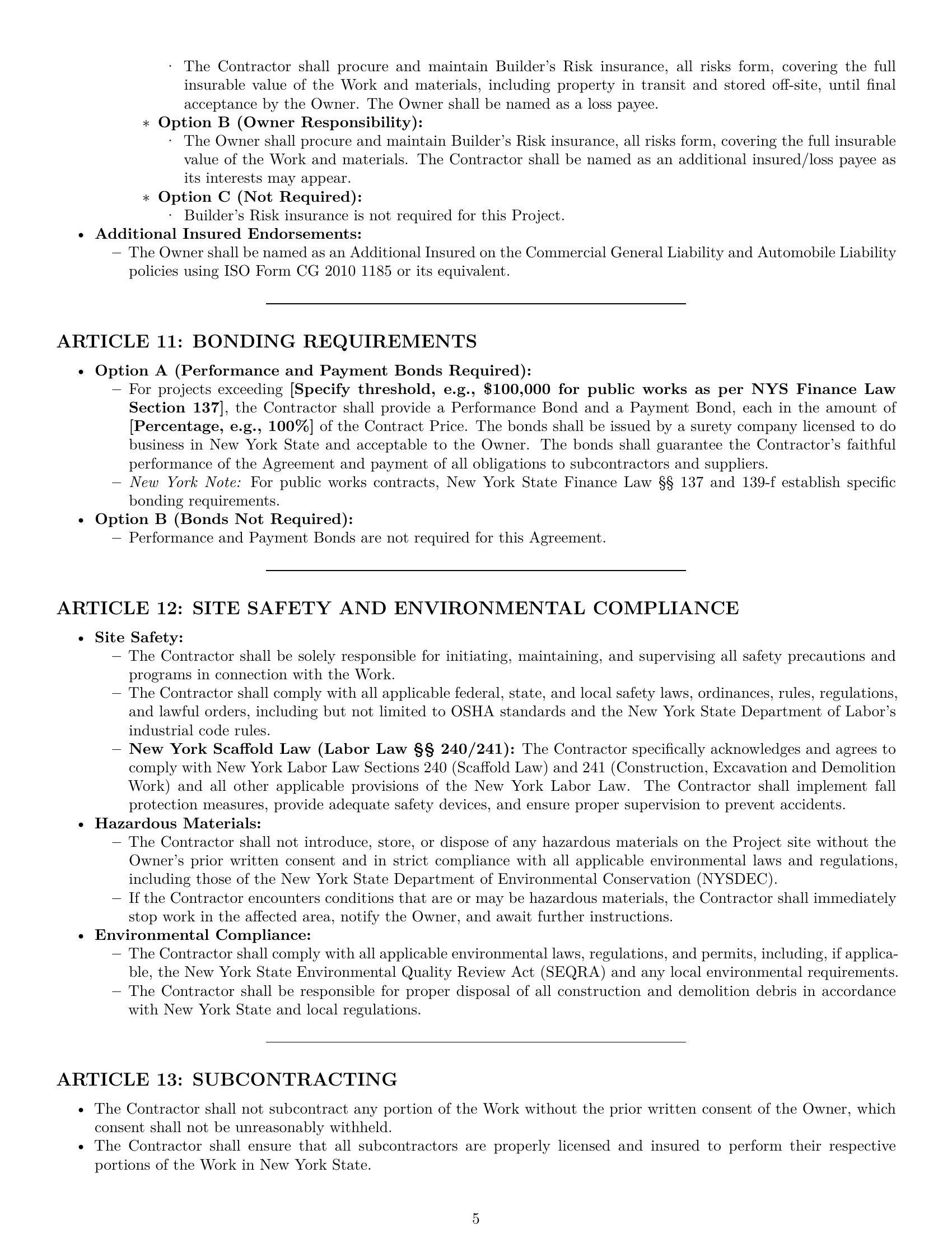 Preview page 5 of Pro New York construction service contract template