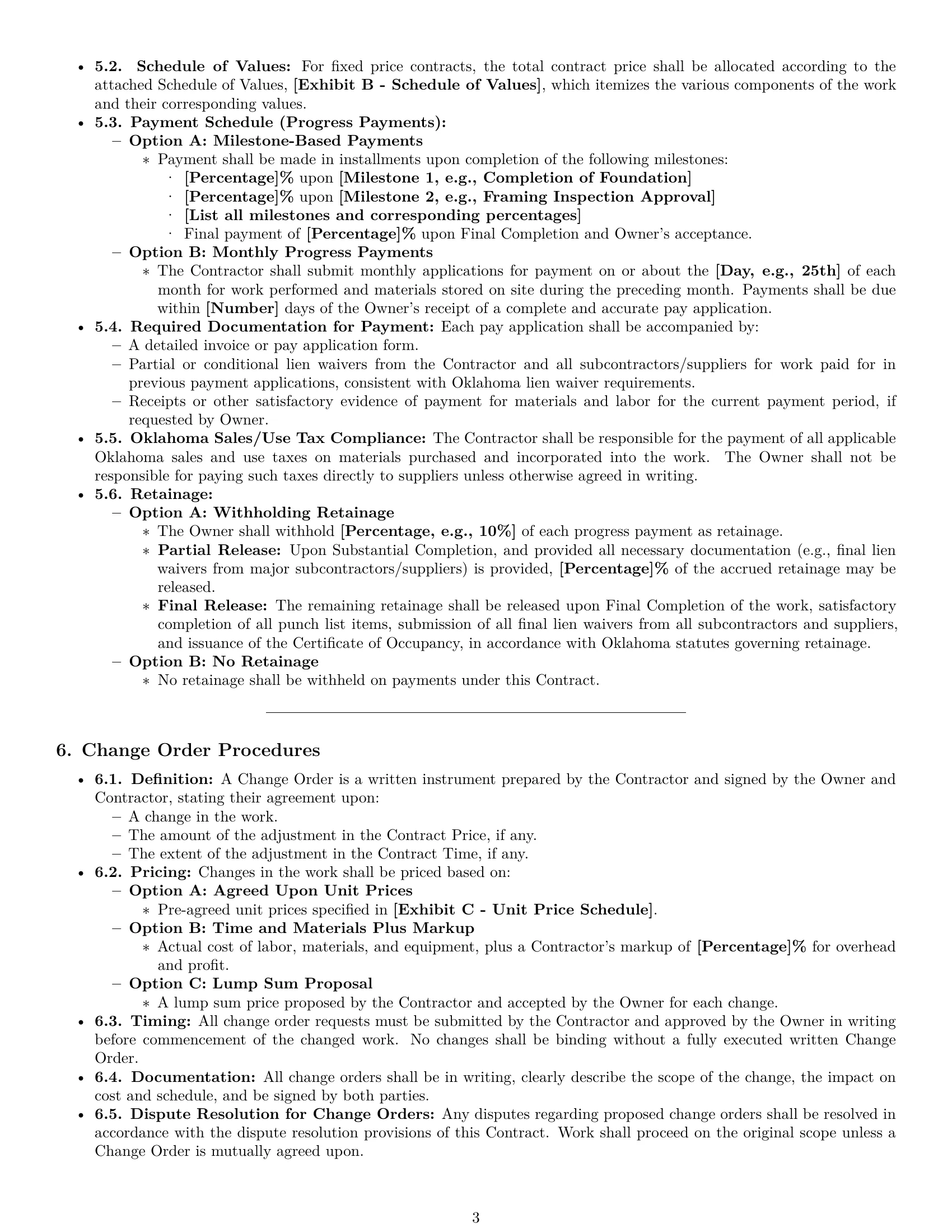 Preview page 3 of Pro Oklahoma construction service contract template