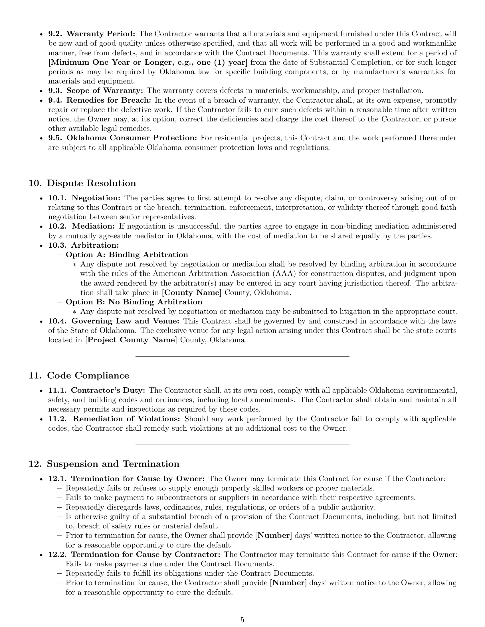 Preview page 5 of Pro Oklahoma construction service contract template