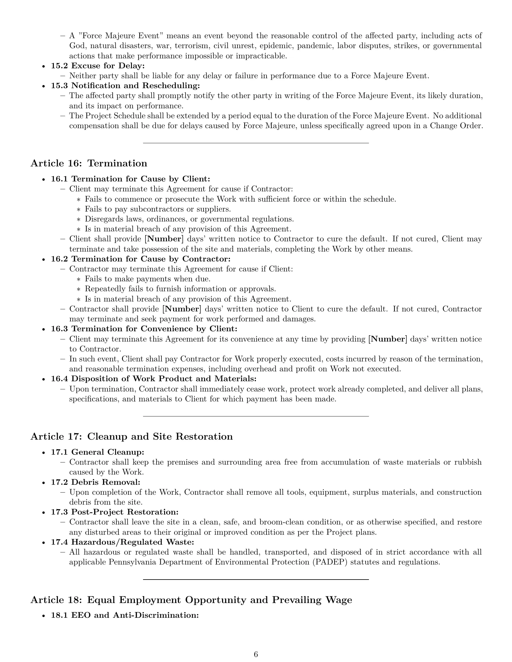 Preview page 6 of Pro Pennsylvania construction service contract template