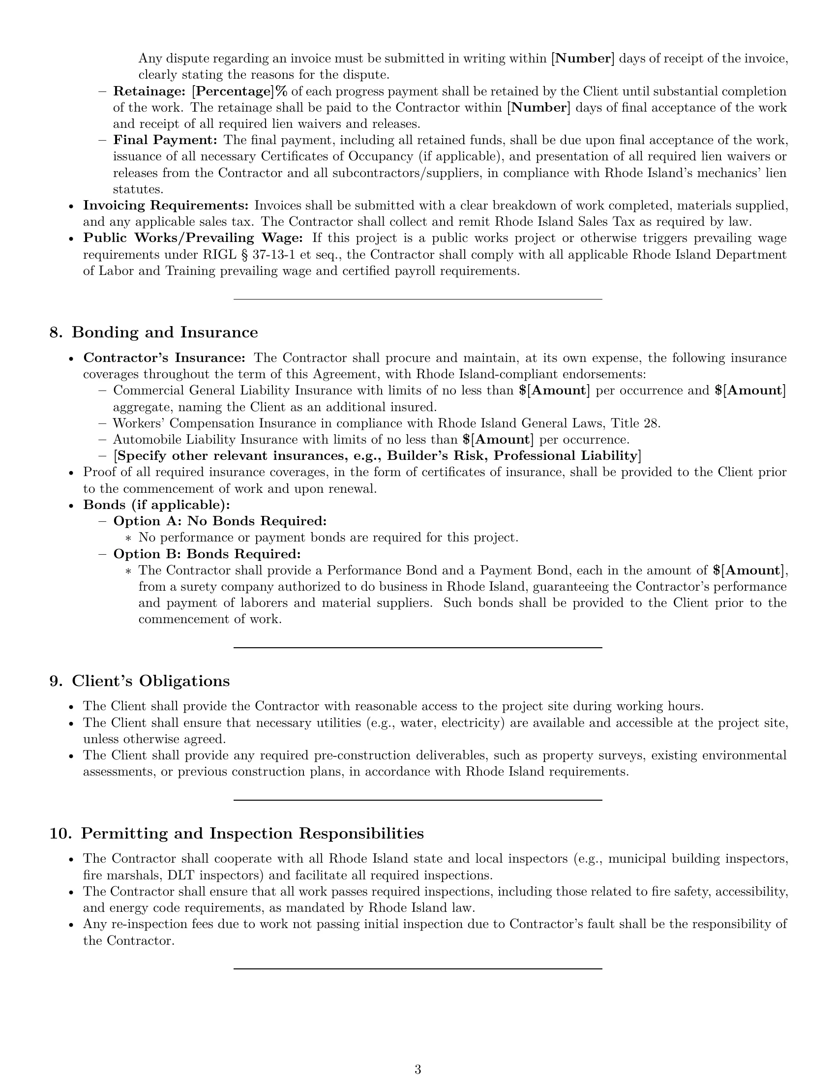 Preview page 3 of Pro Rhode Island construction service contract template