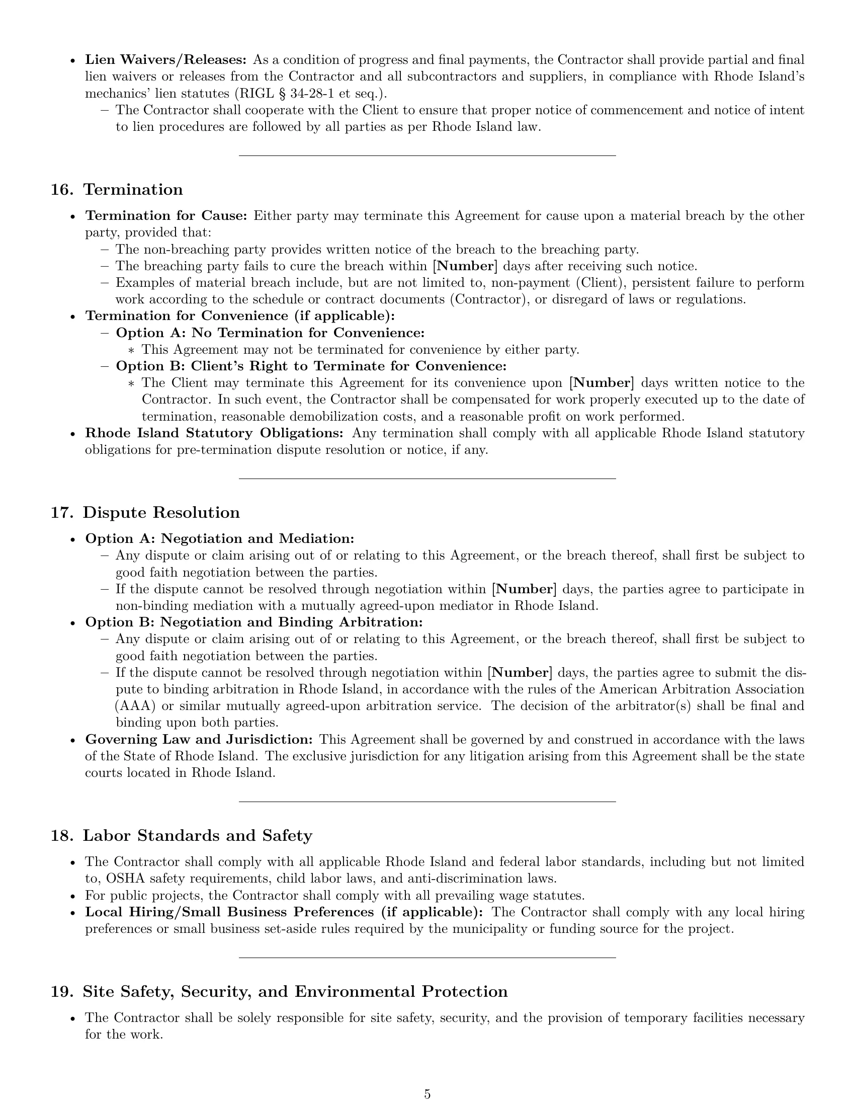 Preview page 5 of Pro Rhode Island construction service contract template