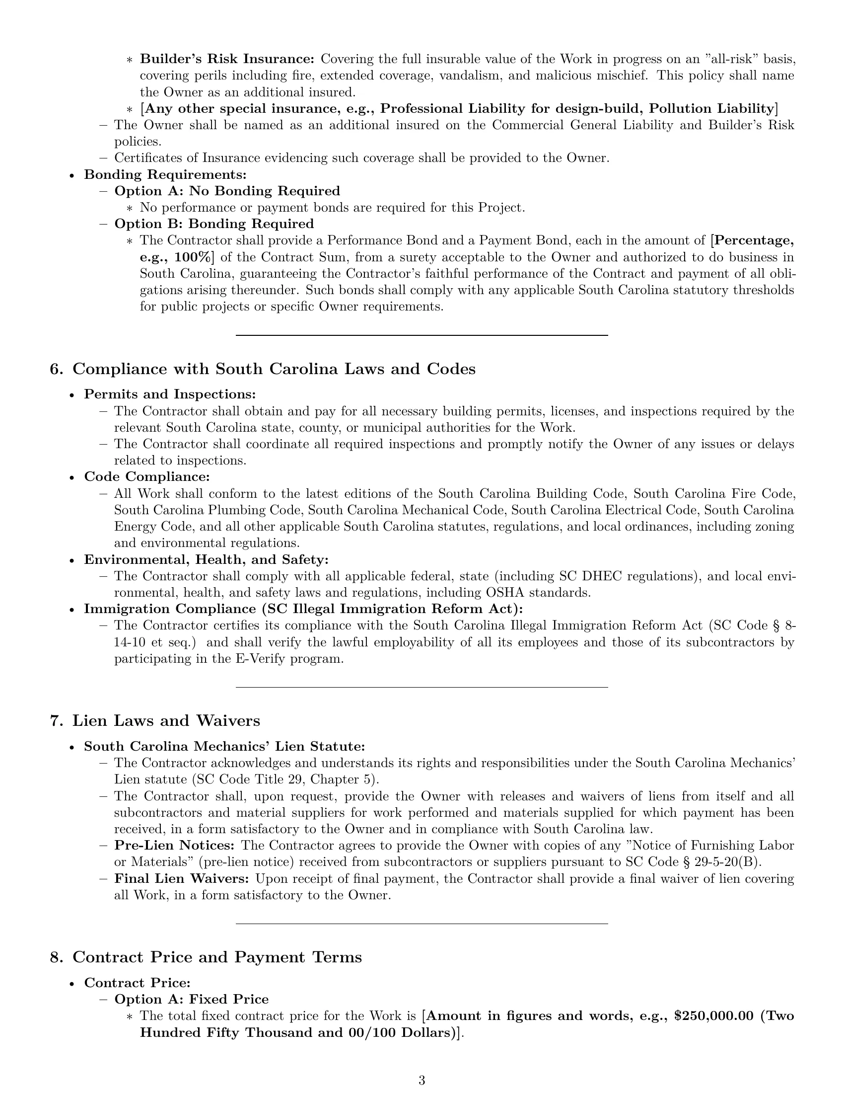 Preview page 3 of Pro South Carolina construction service contract template