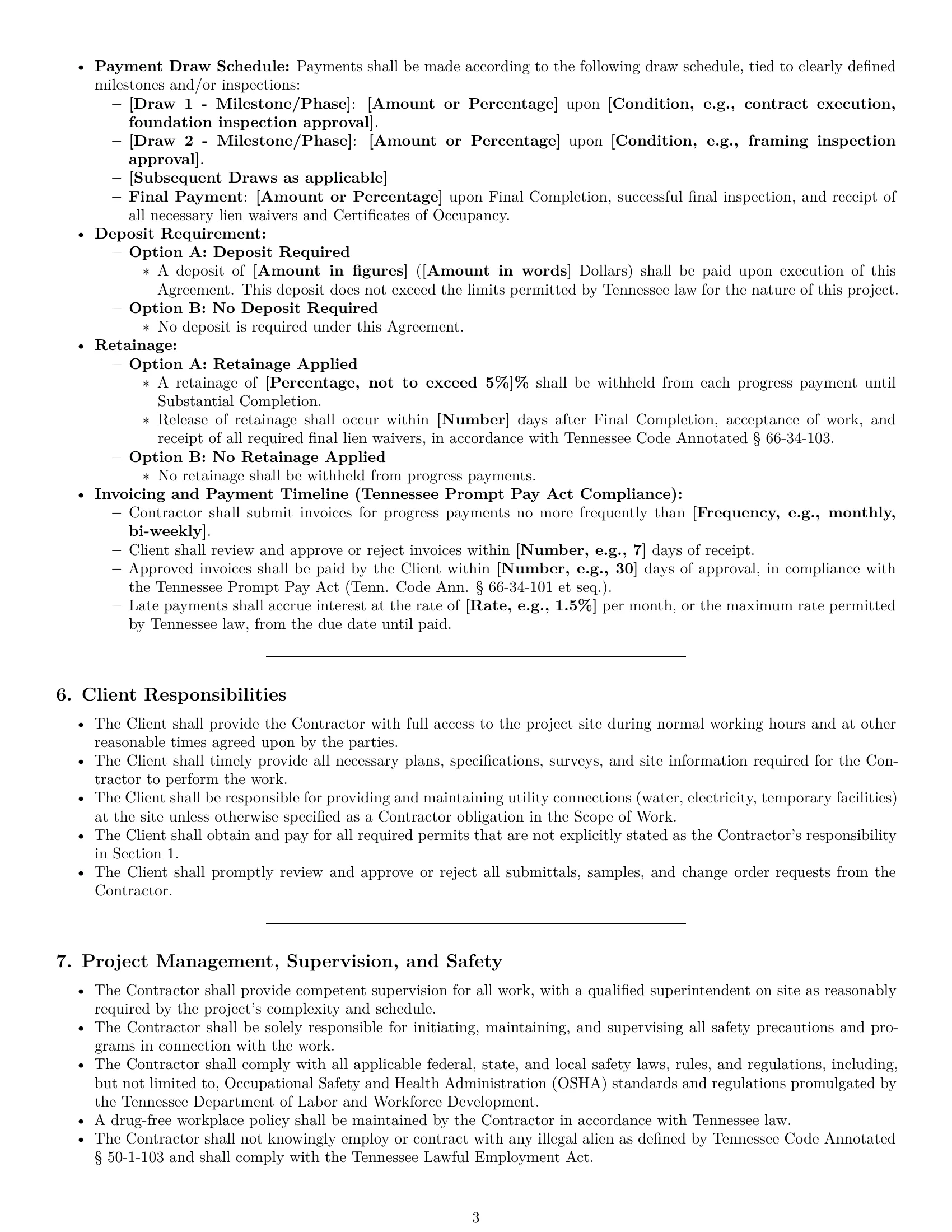 Preview page 3 of Pro Tennessee construction service contract template