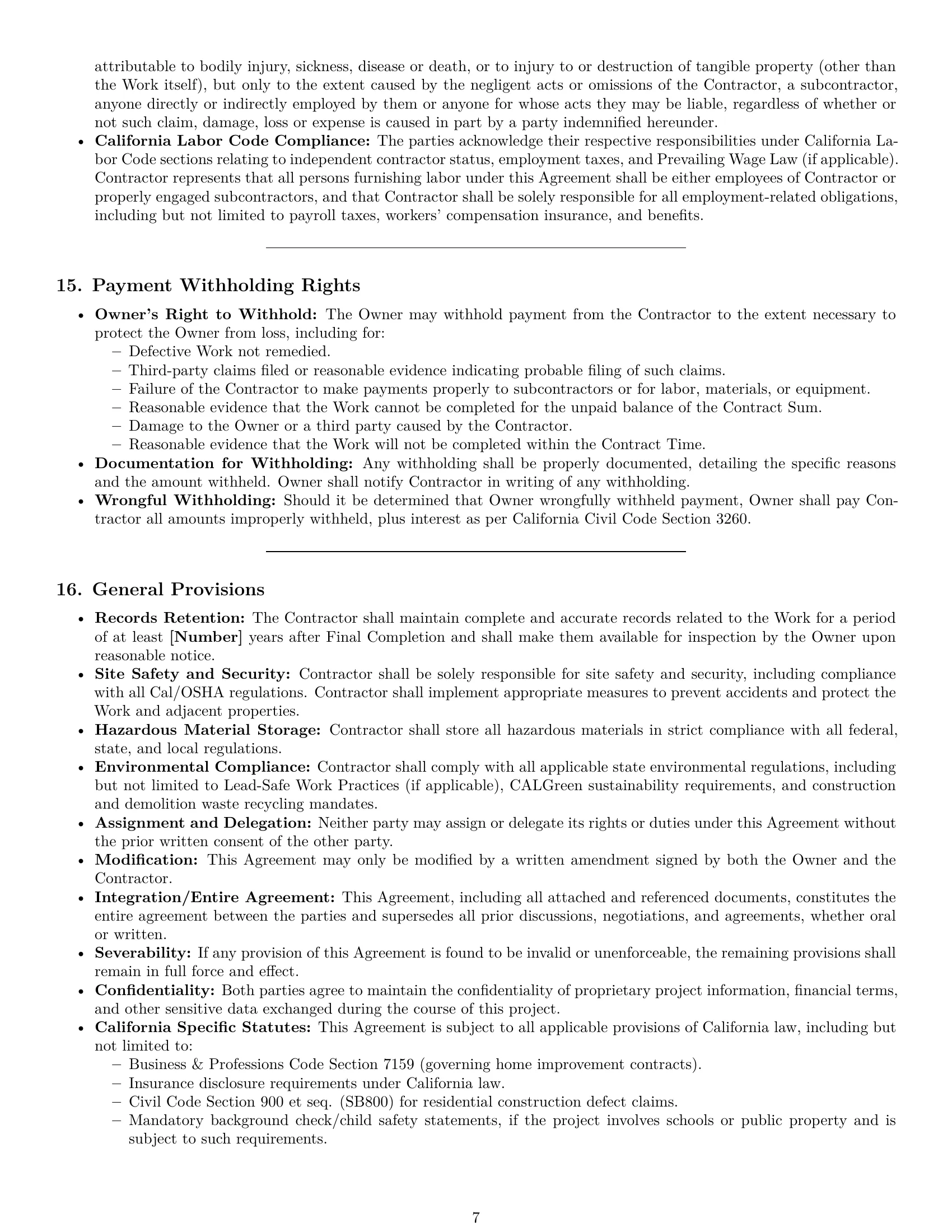Preview page 7 of Pro California construction service contract template