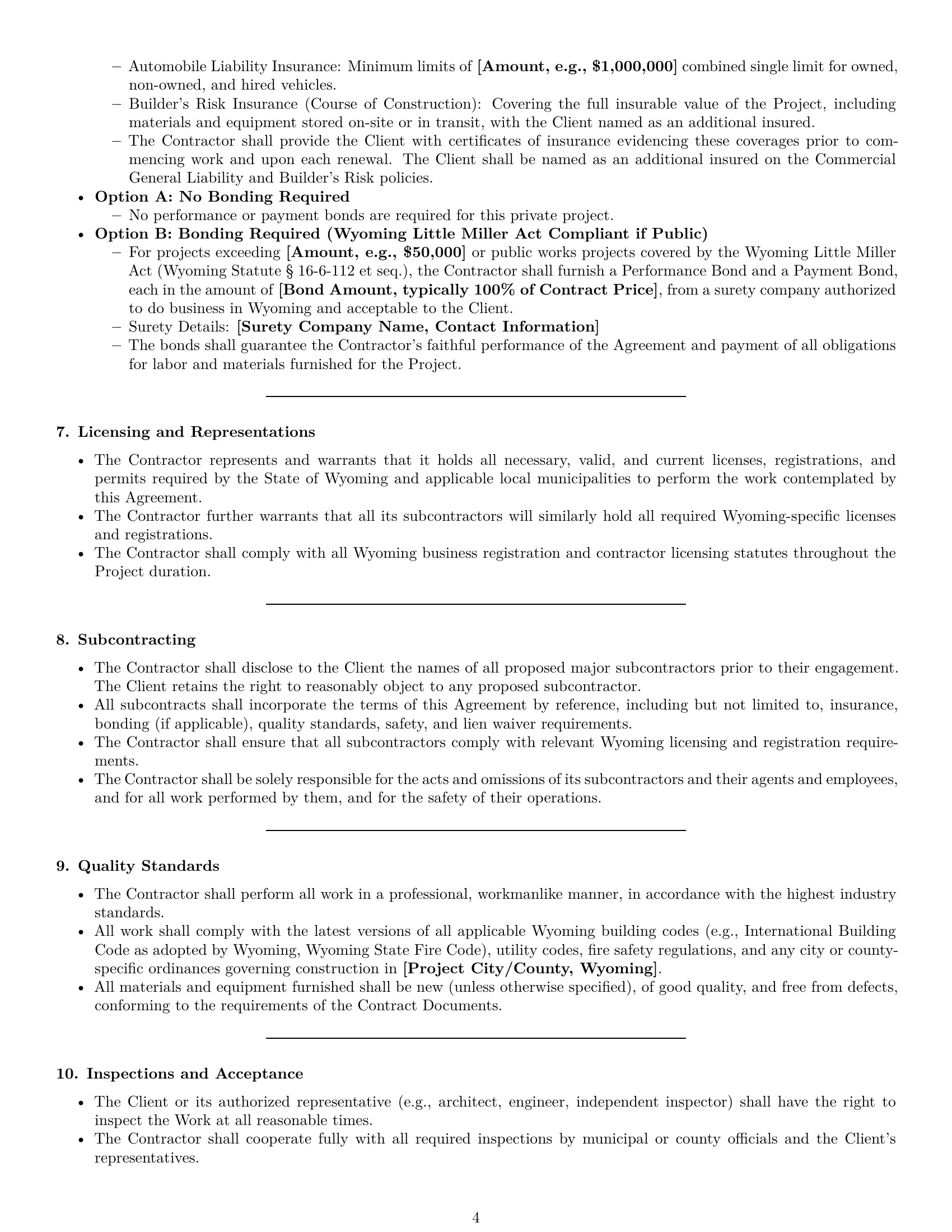 Preview page 4 of Pro Wyoming construction service contract template