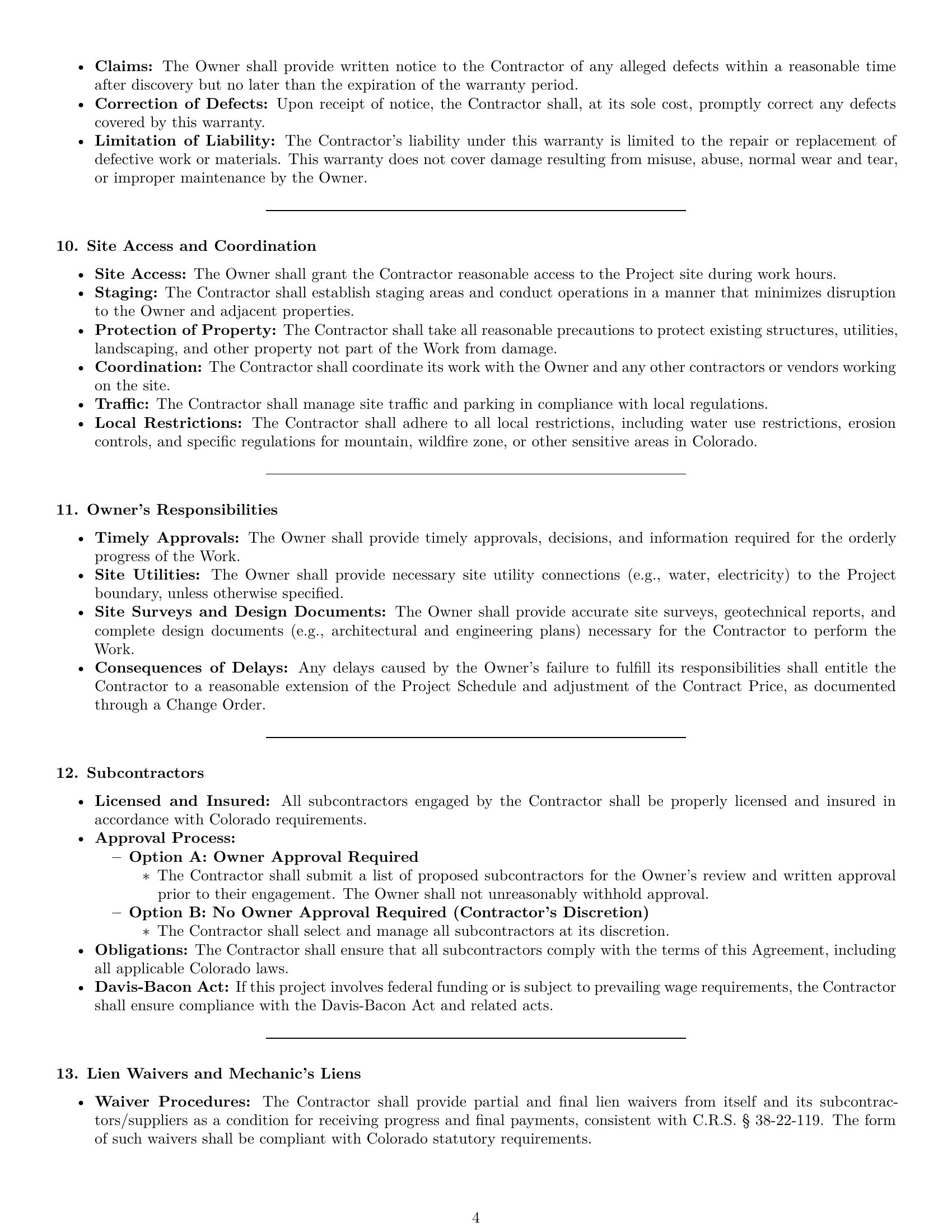 Preview page 4 of Pro Colorado construction service contract template
