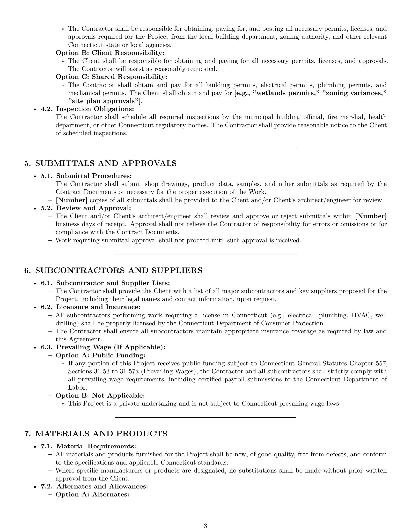 Preview page 3 of Pro Connecticut construction service contract template