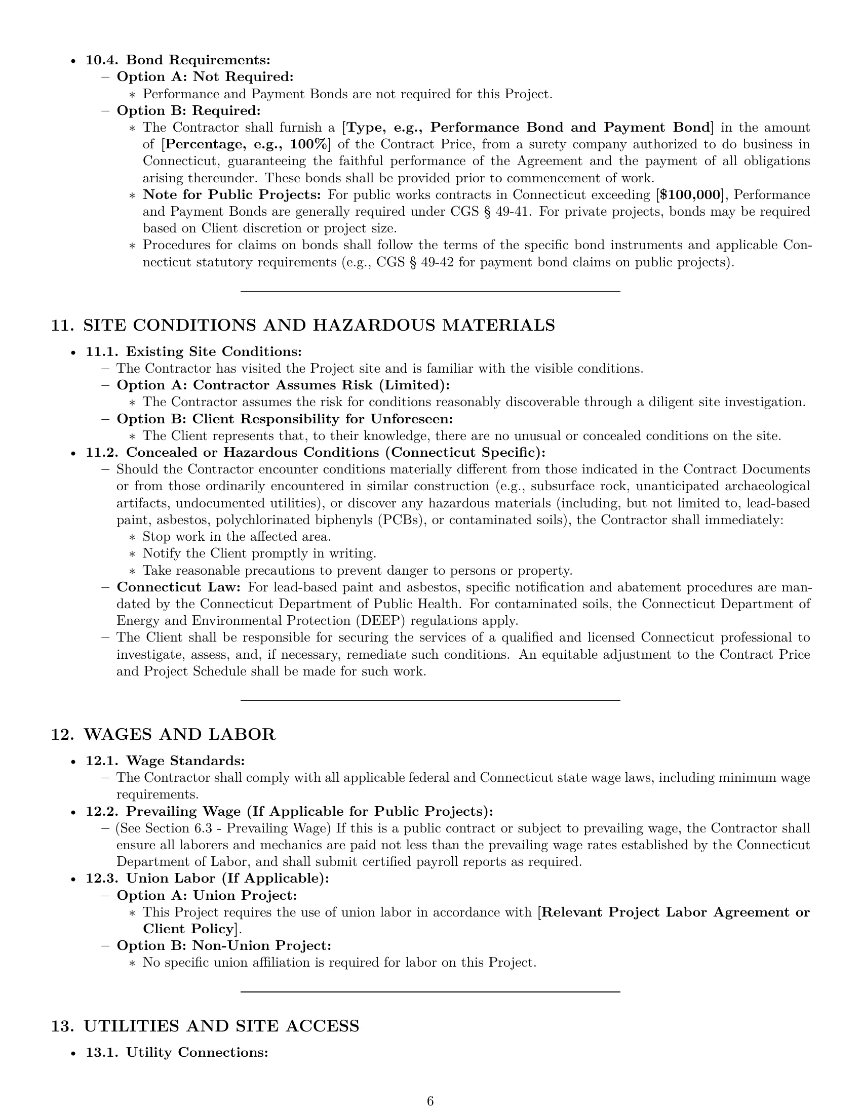 Preview page 6 of Pro Connecticut construction service contract template