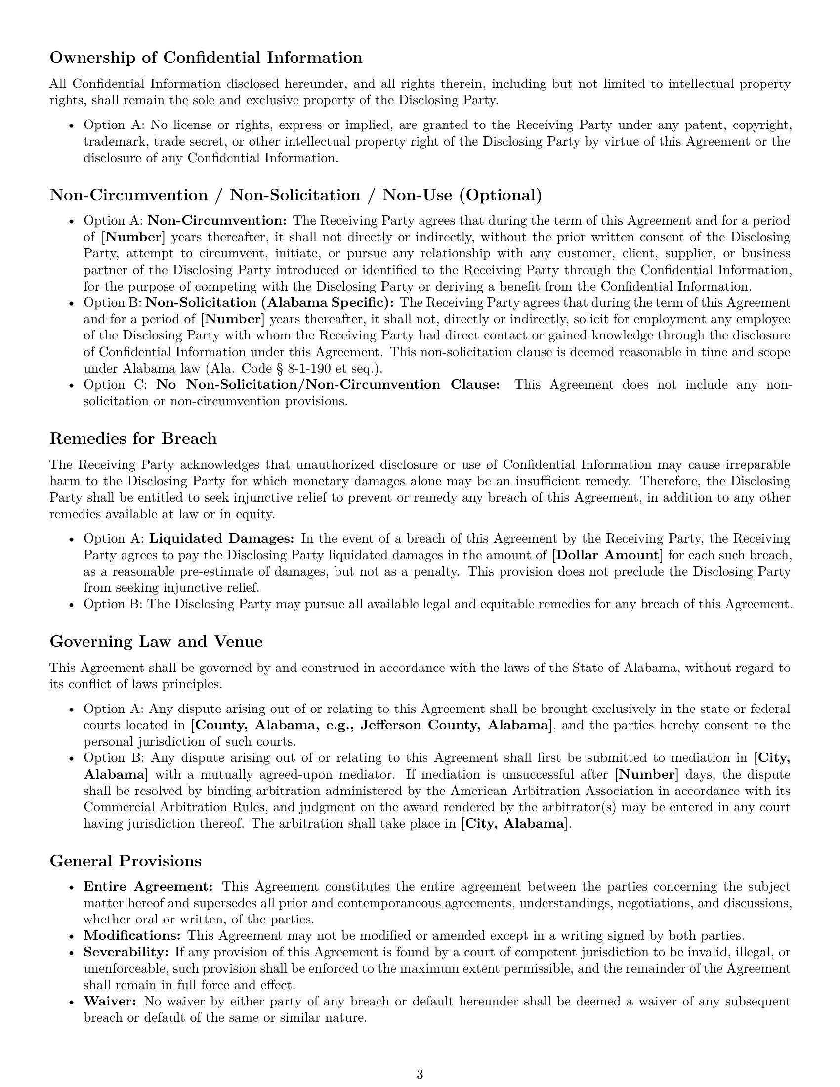 Preview page 3 of Pro Alabama nda template