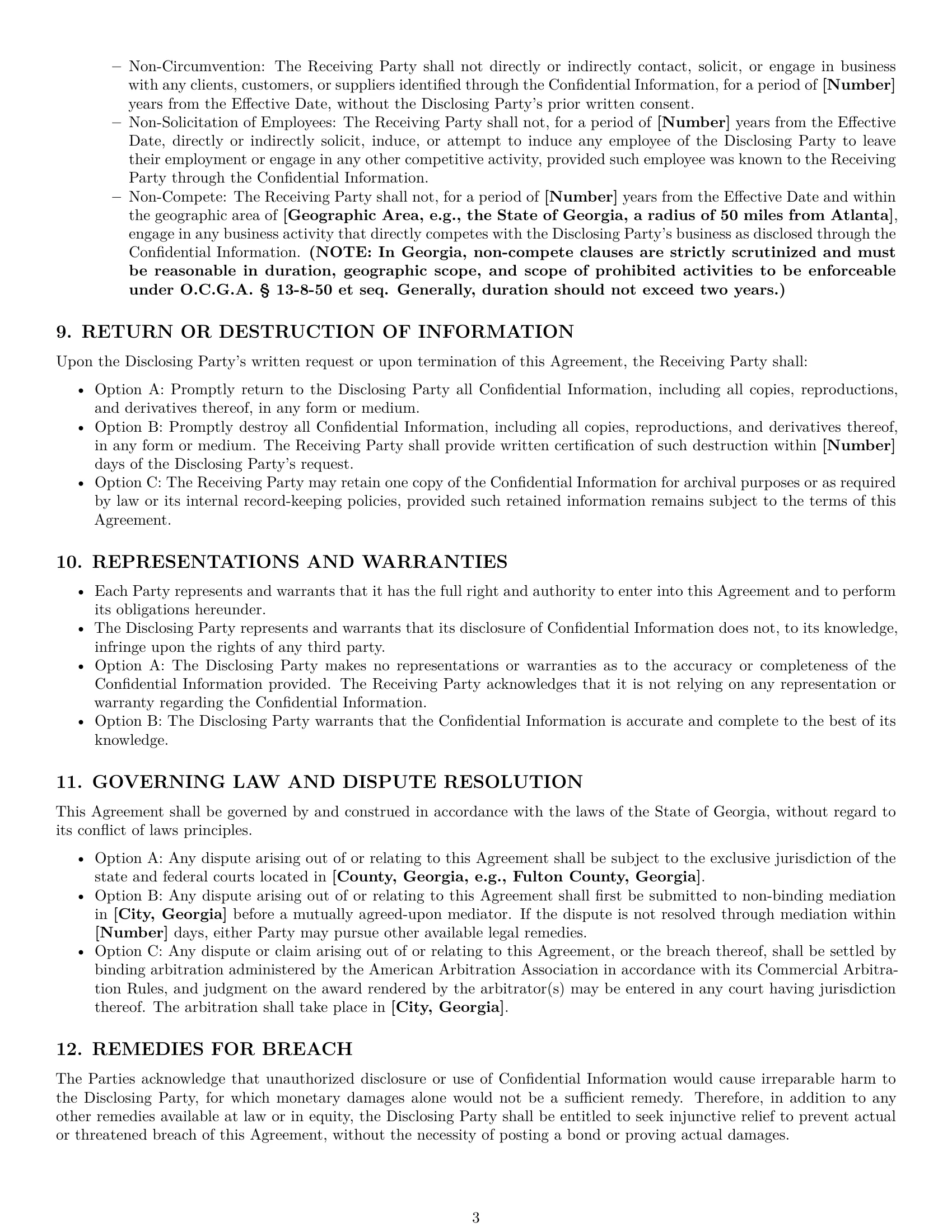 Preview page 3 of Pro Georgia nda template