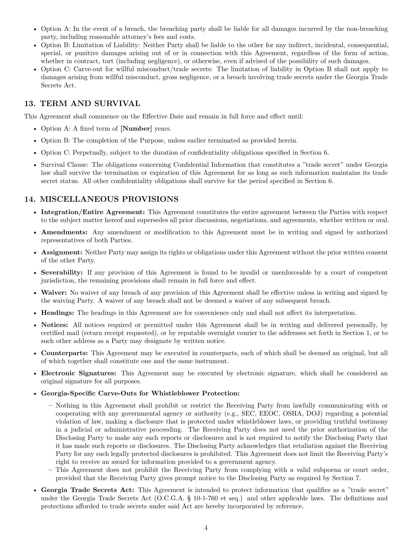 Preview page 4 of Pro Georgia nda template