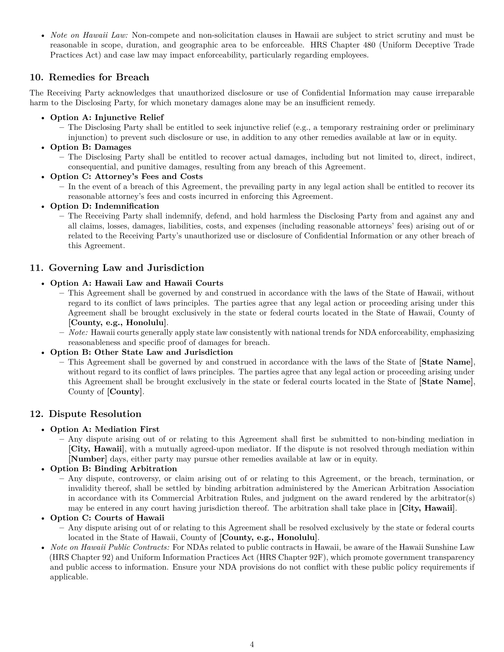 Preview page 4 of Pro Hawaii nda template