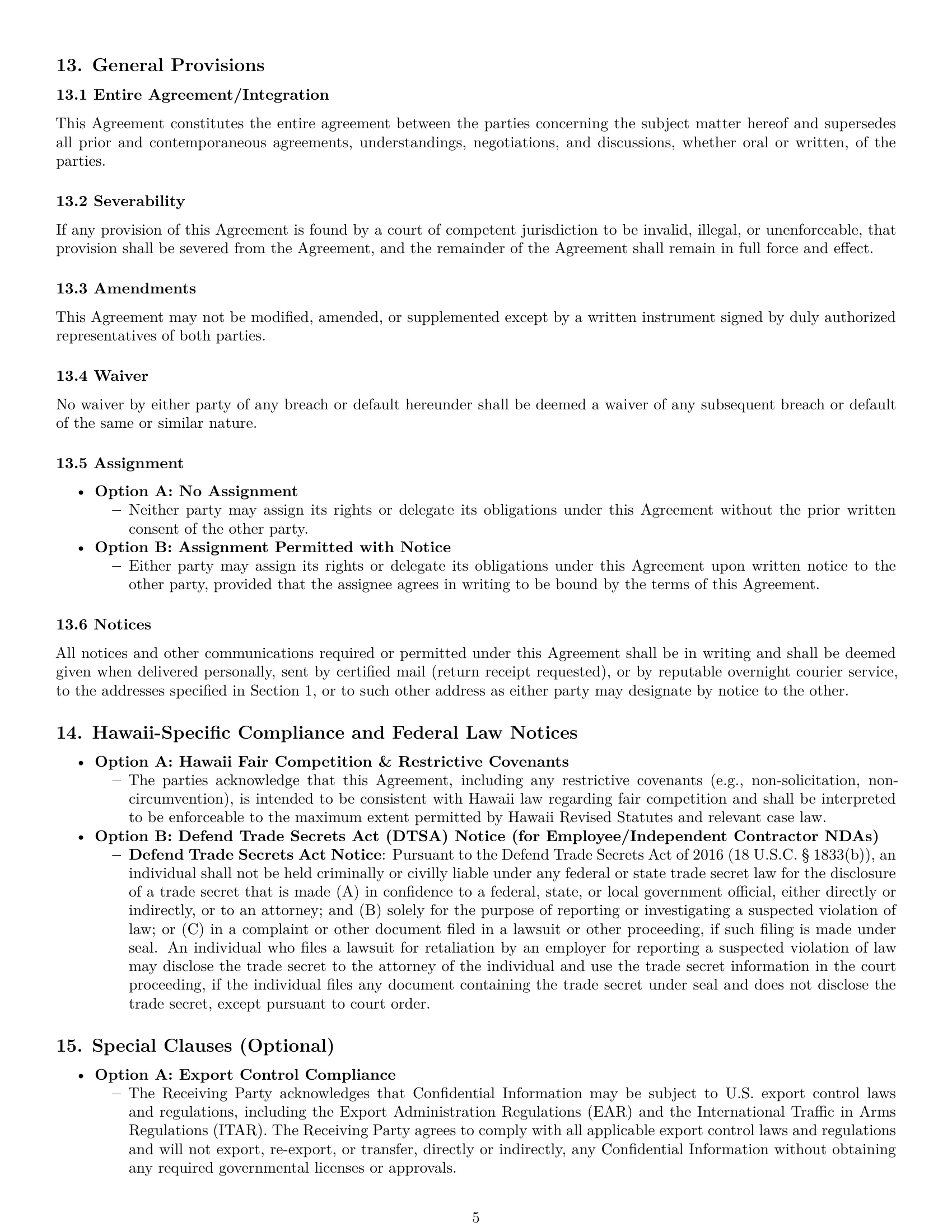 Preview page 5 of Pro Hawaii nda template