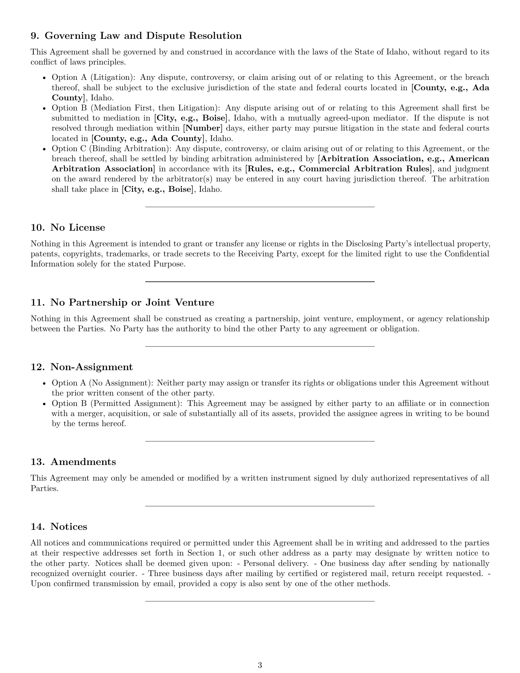 Preview page 3 of Pro Idaho nda template