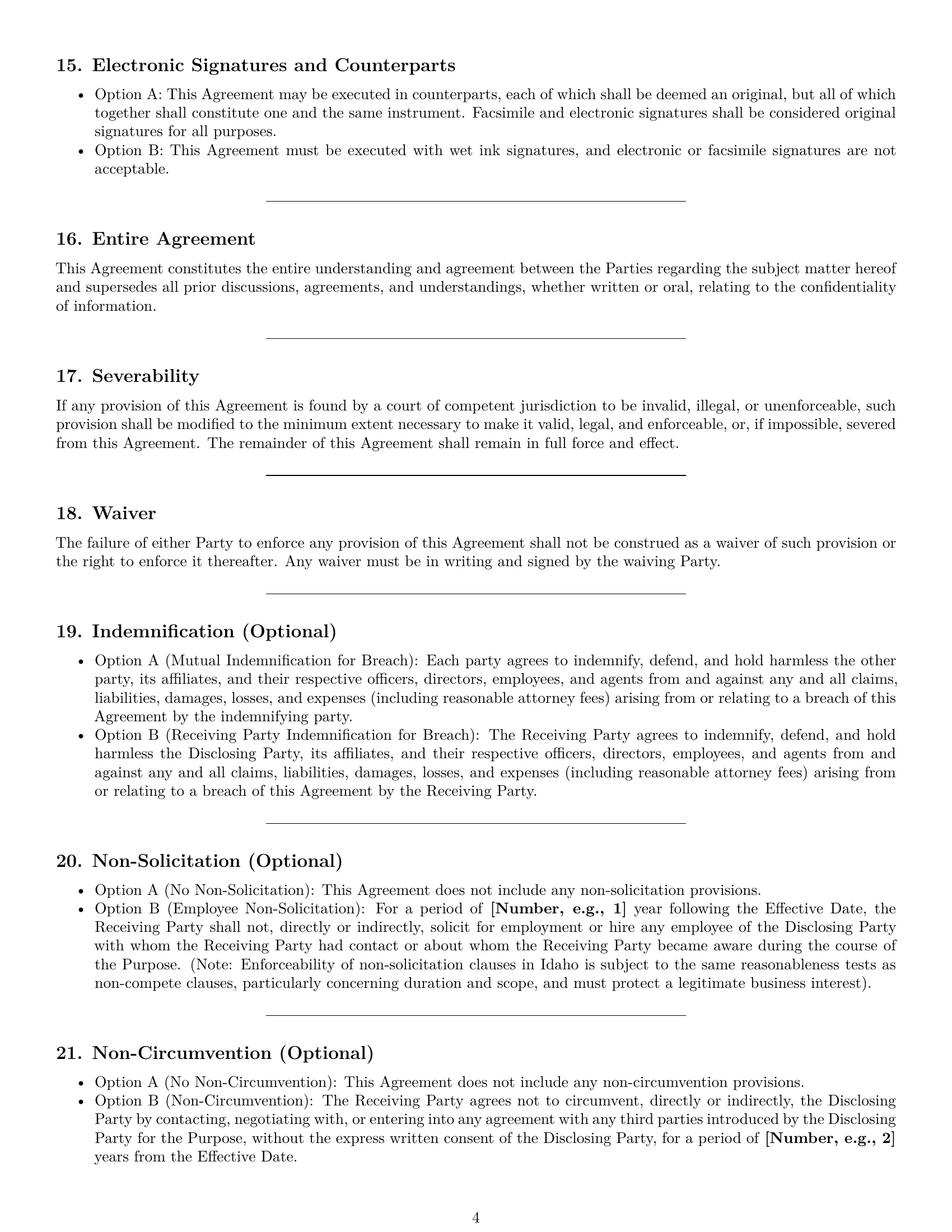 Preview page 4 of Pro Idaho nda template