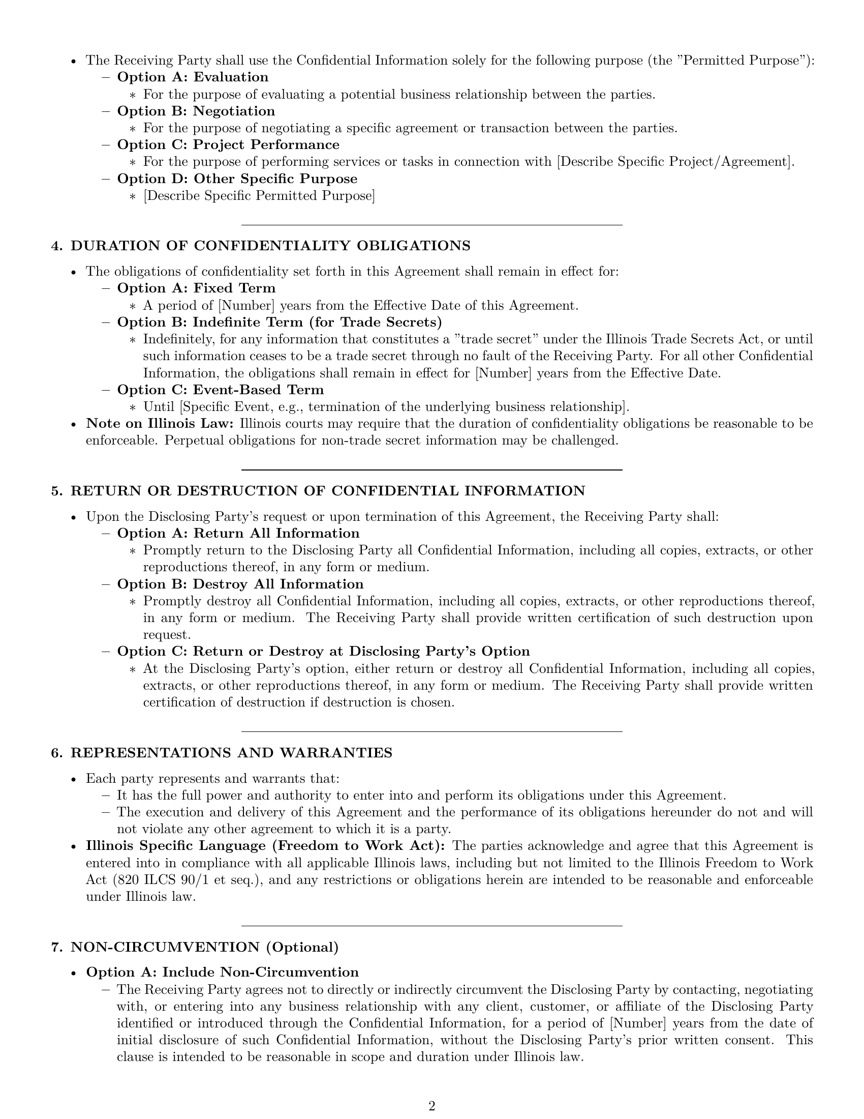 Preview page 2 of Pro Illinois nda template