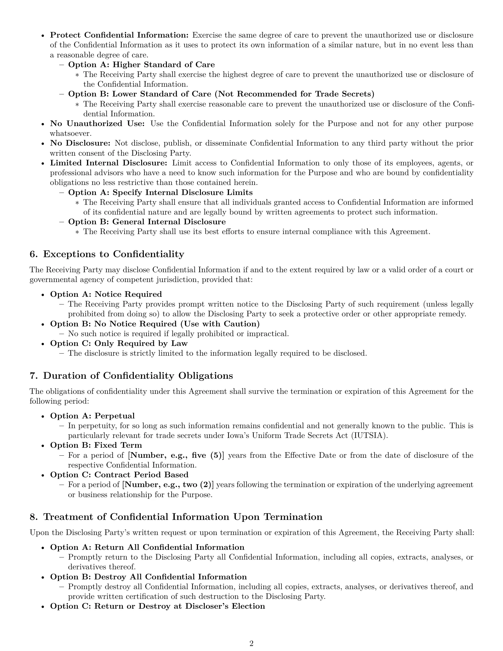 Preview page 2 of Pro Iowa nda template