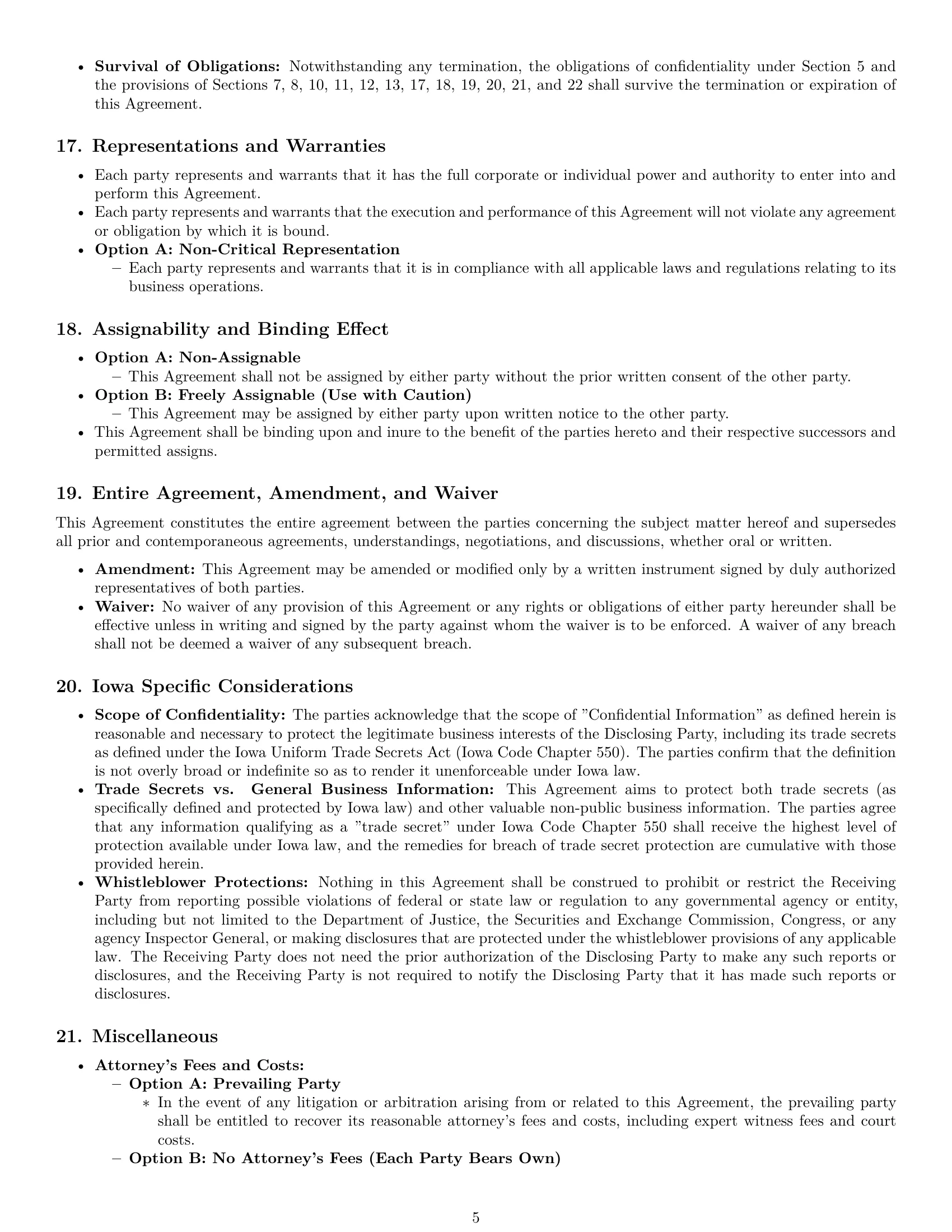 Preview page 5 of Pro Iowa nda template
