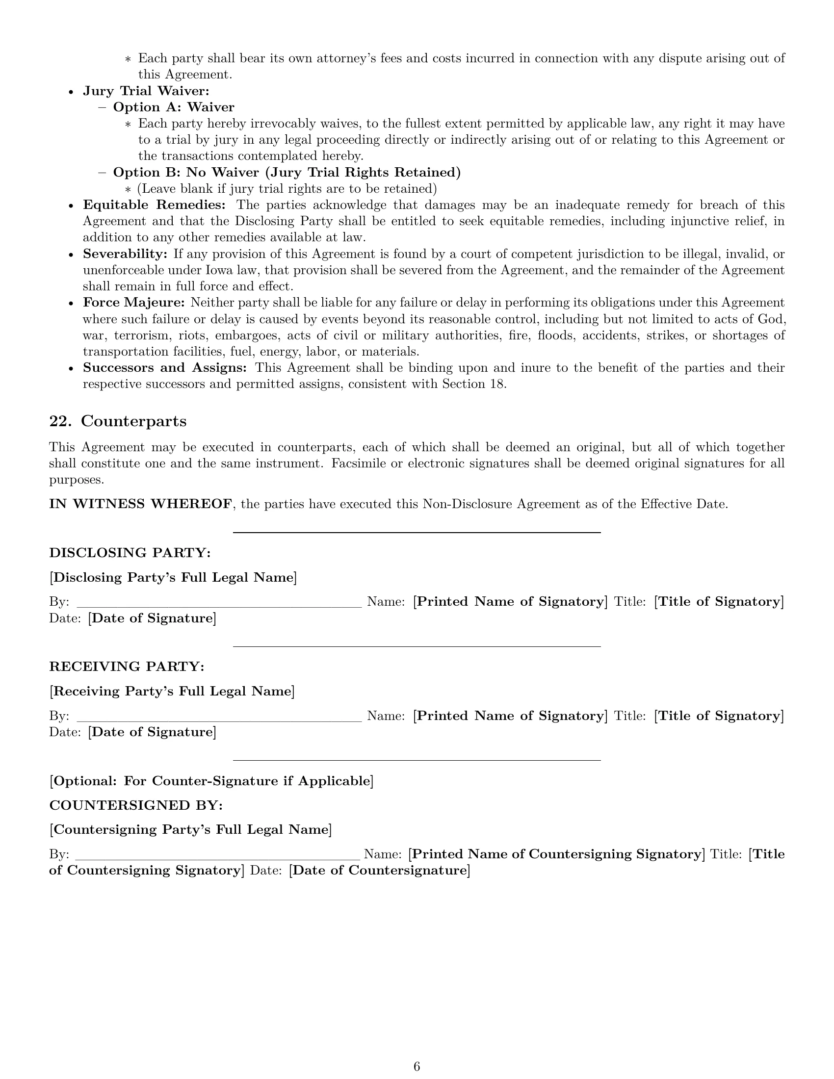 Preview page 6 of Pro Iowa nda template
