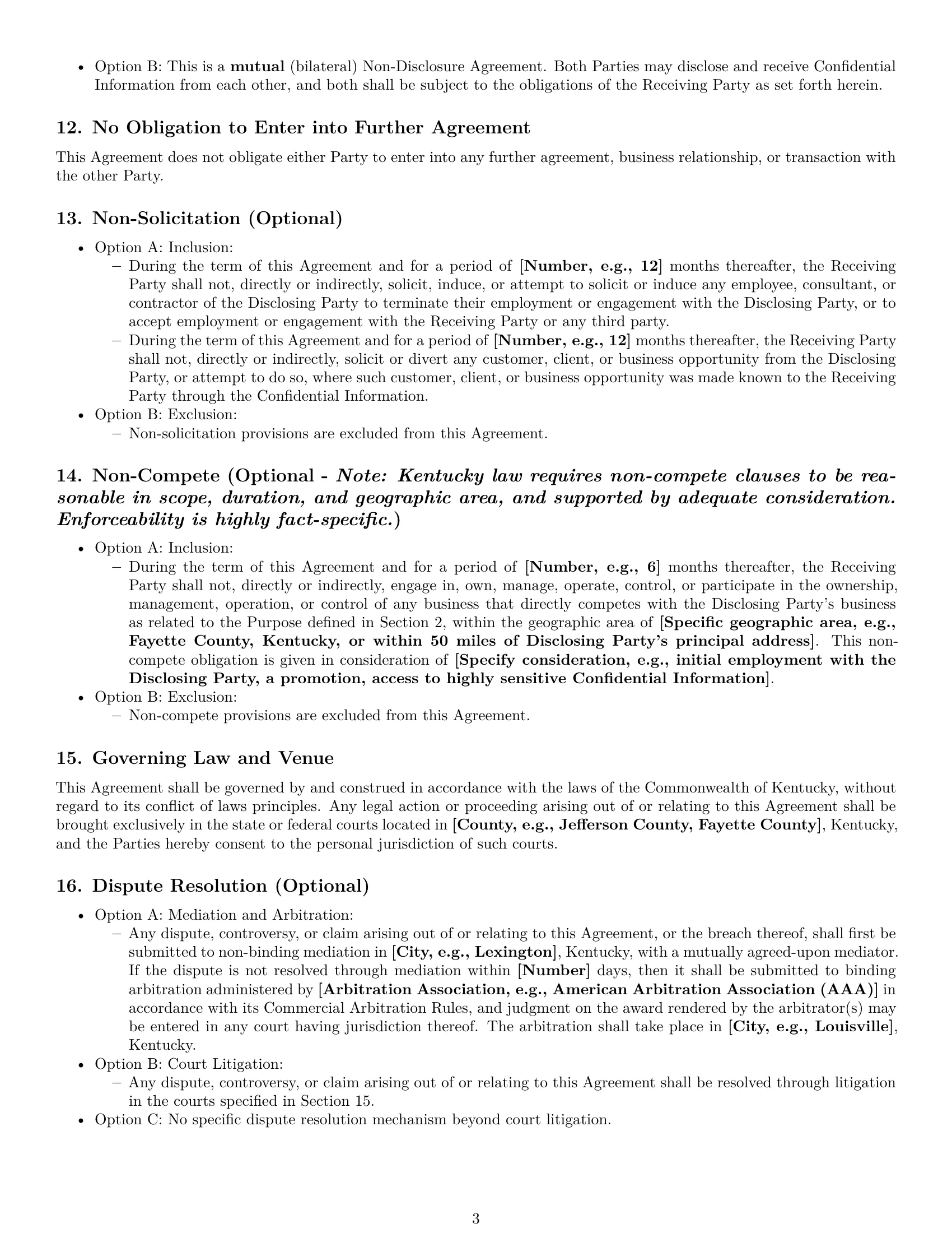 Preview page 3 of Pro Kentucky nda template