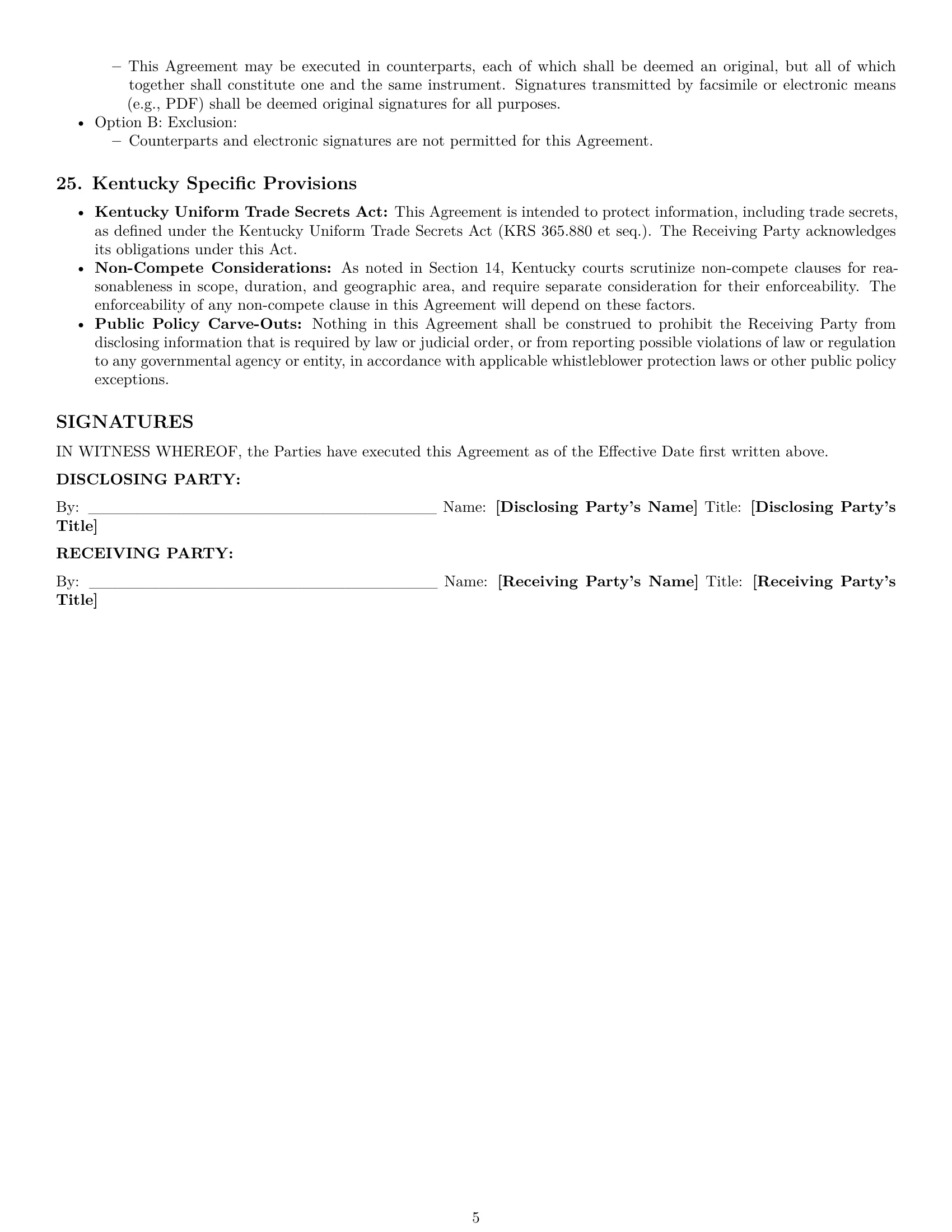 Preview page 5 of Pro Kentucky nda template