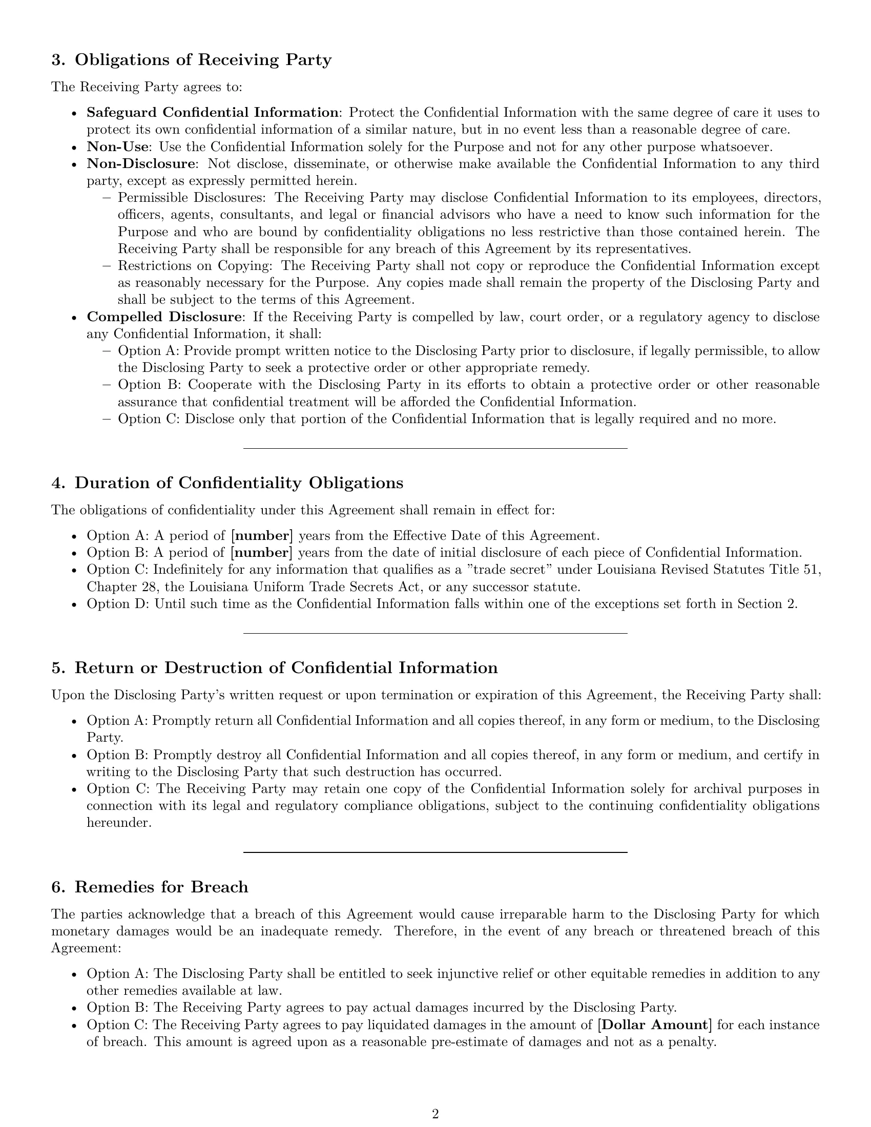 Preview page 2 of Pro Louisiana nda template