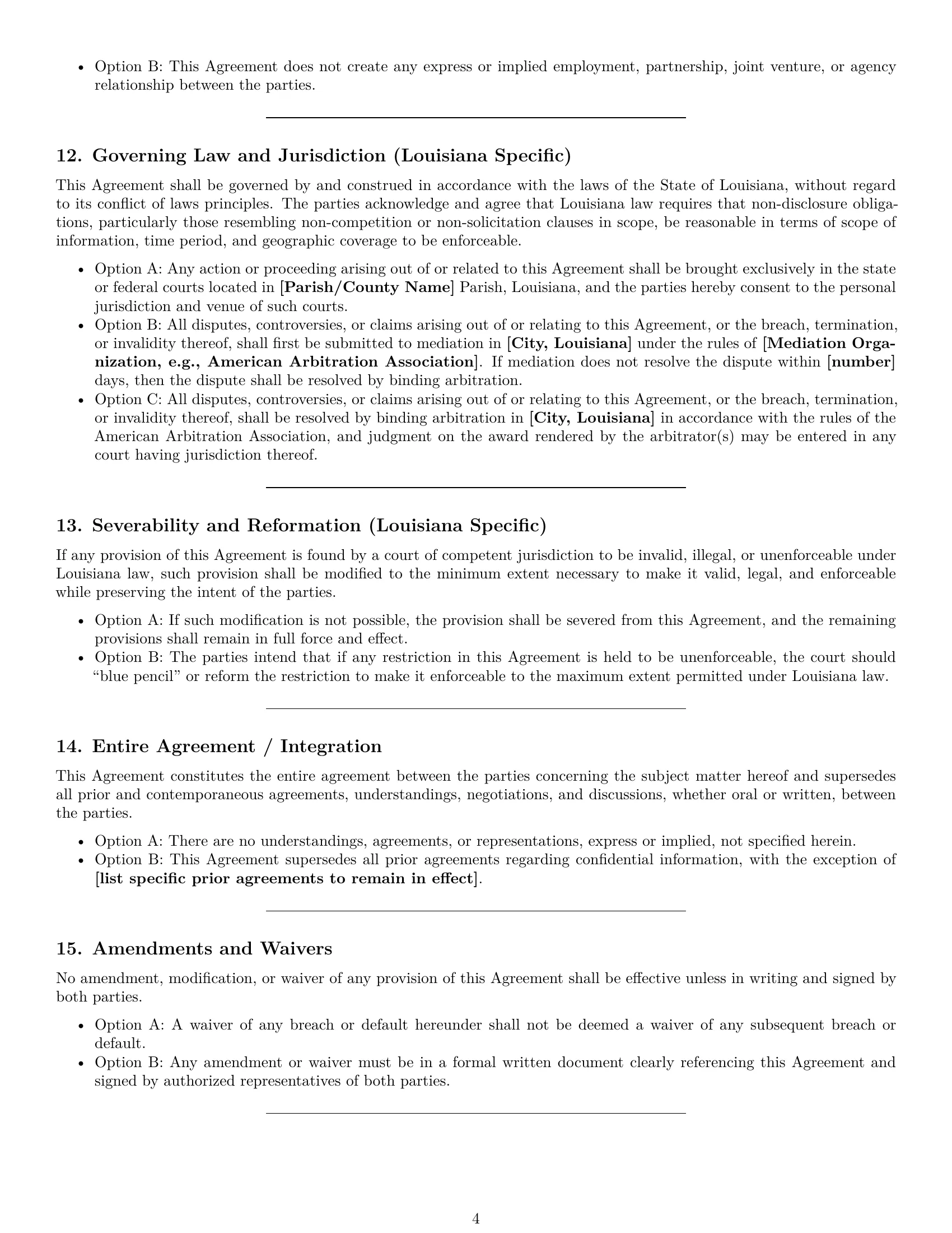 Preview page 4 of Pro Louisiana nda template