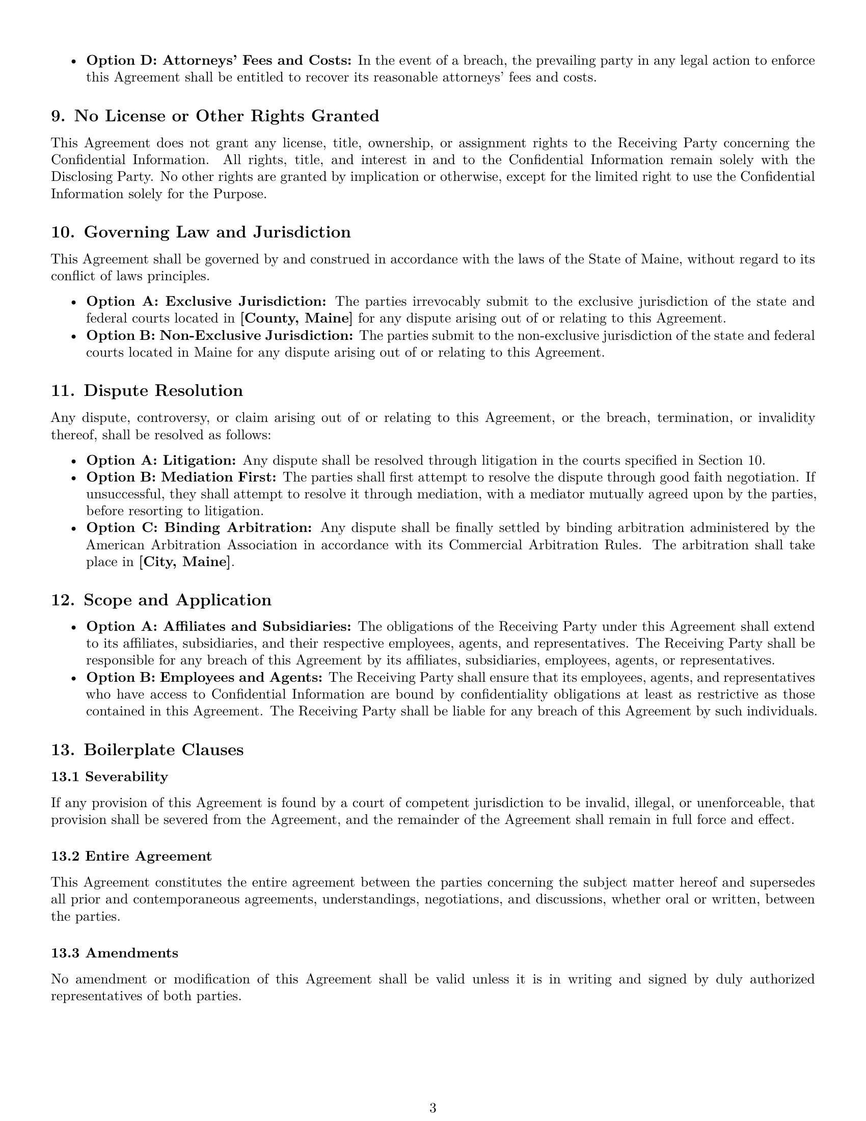 Preview page 3 of Pro Maine nda template