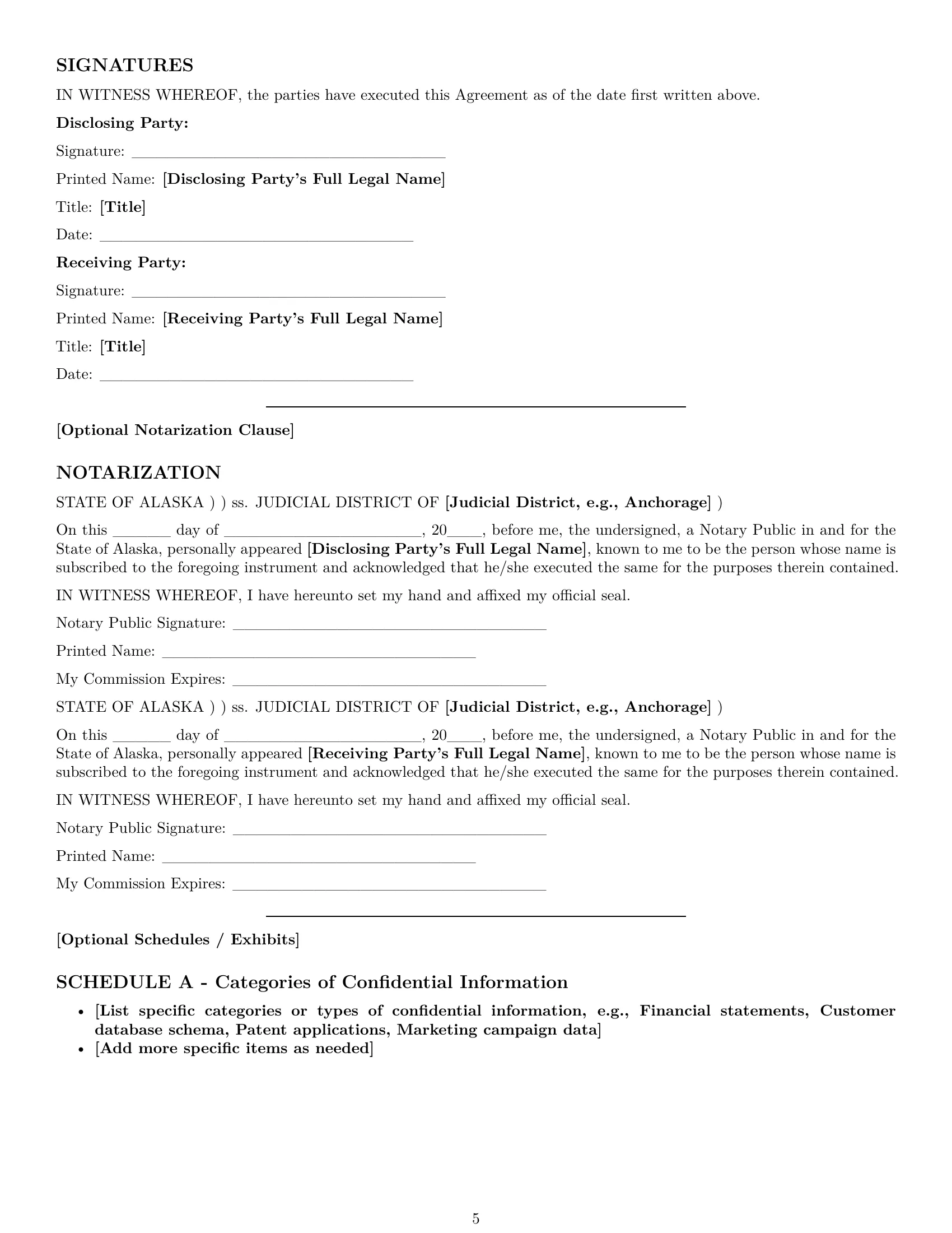 Preview page 5 of Pro Alaska nda template