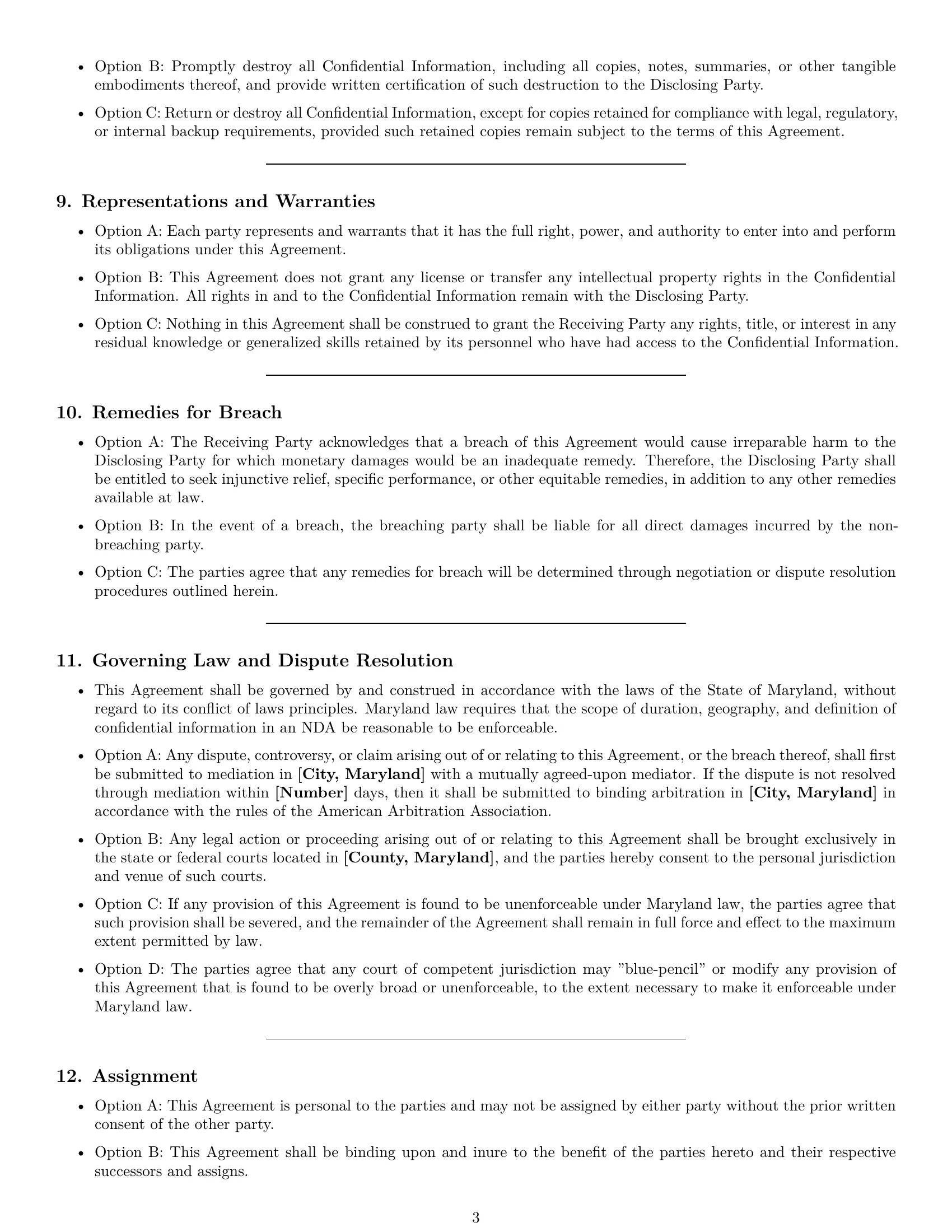 Preview page 3 of Pro Maryland nda template