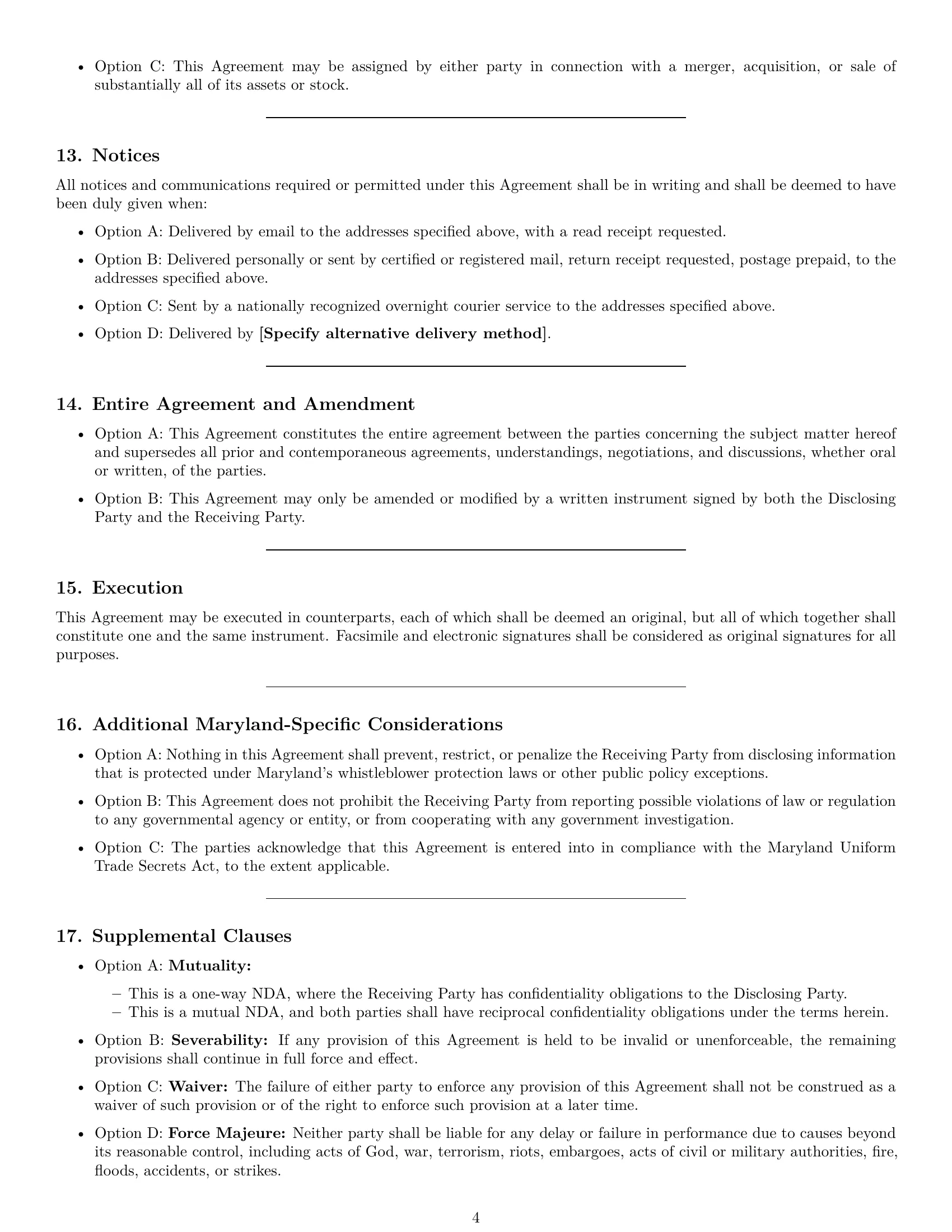 Preview page 4 of Pro Maryland nda template