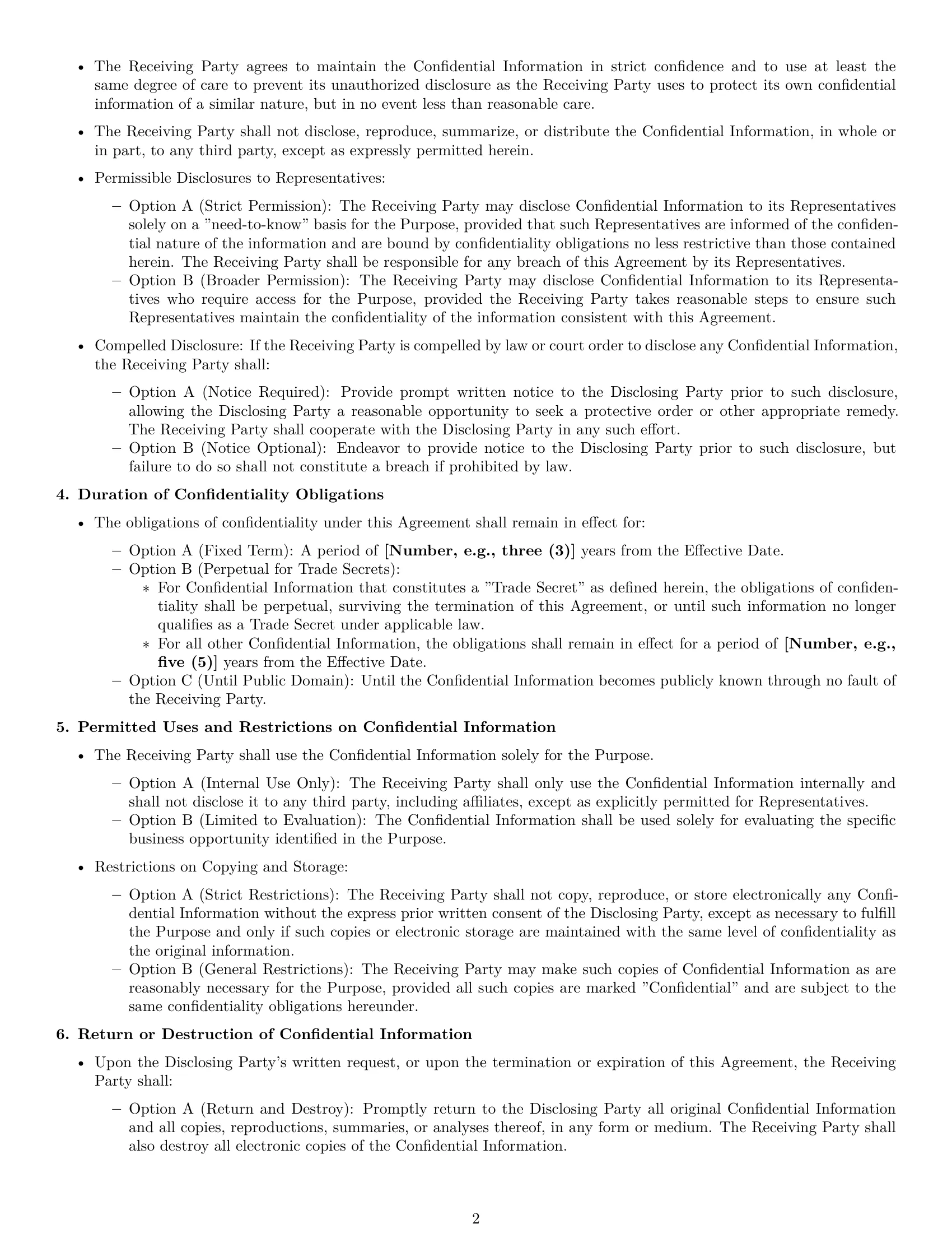 Preview page 2 of Pro Massachusetts nda template