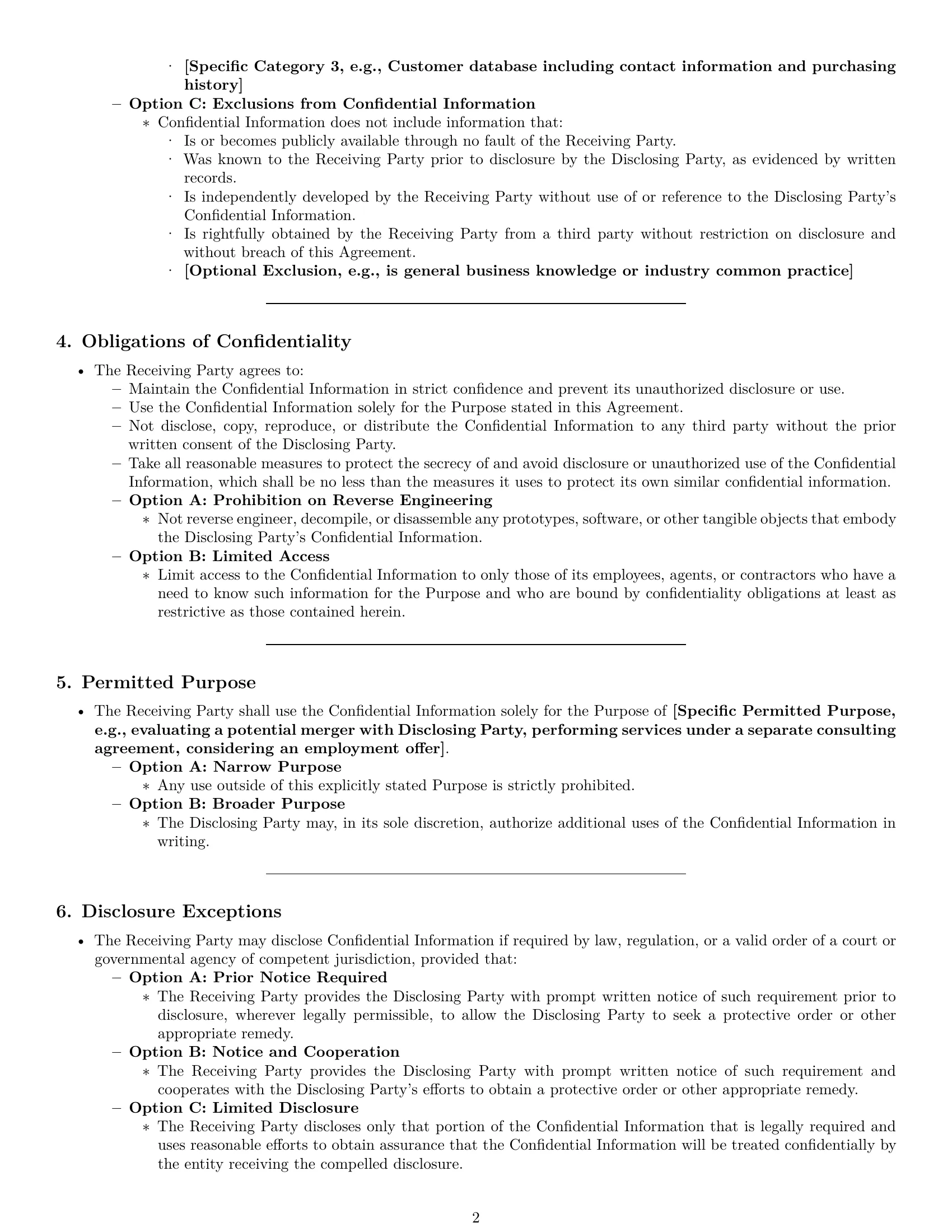 Preview page 2 of Pro Michigan nda template