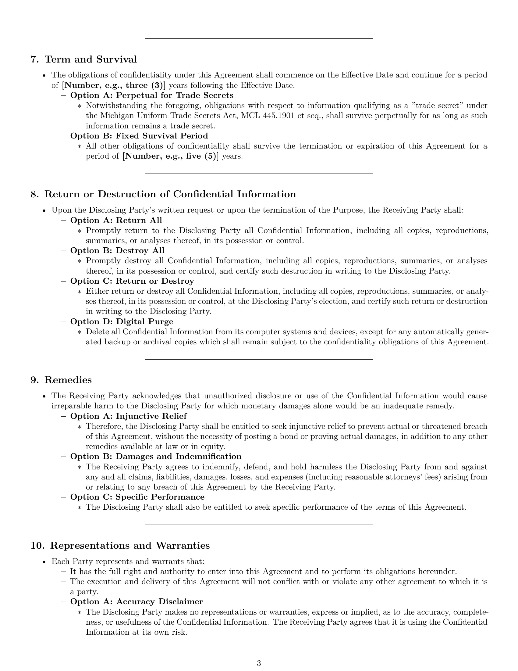 Preview page 3 of Pro Michigan nda template