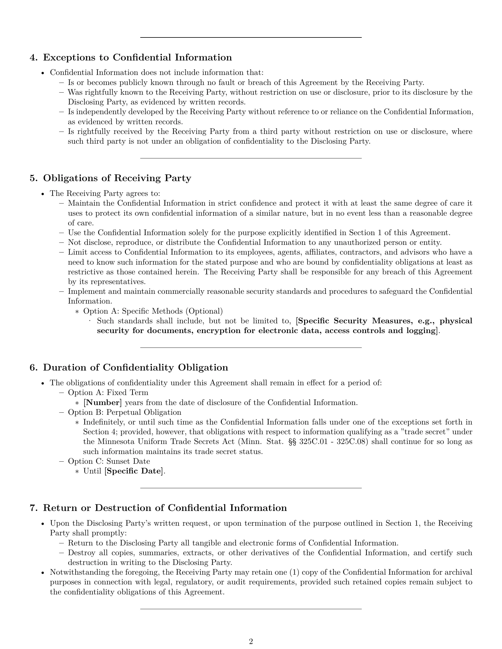 Preview page 2 of Pro Minnesota nda template
