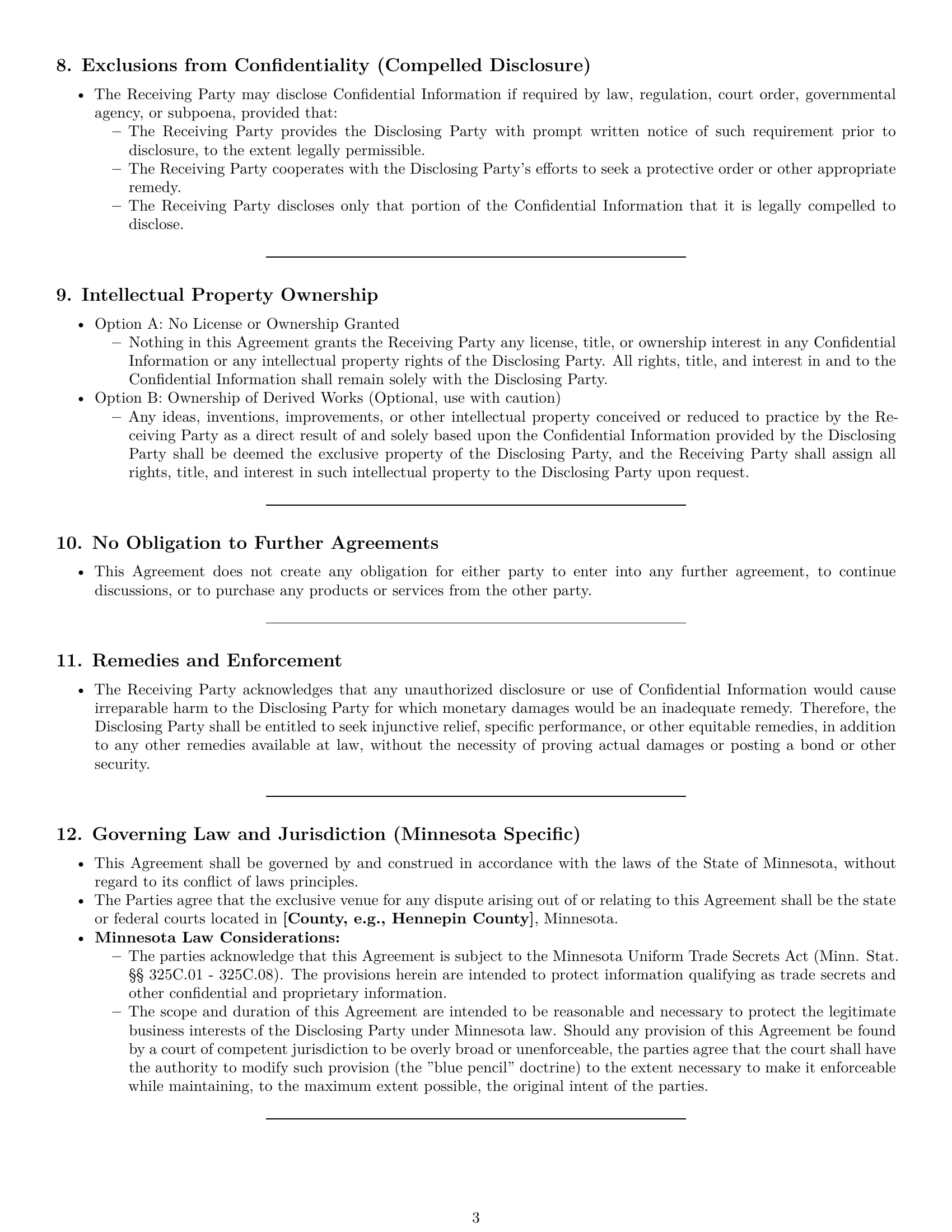 Preview page 3 of Pro Minnesota nda template