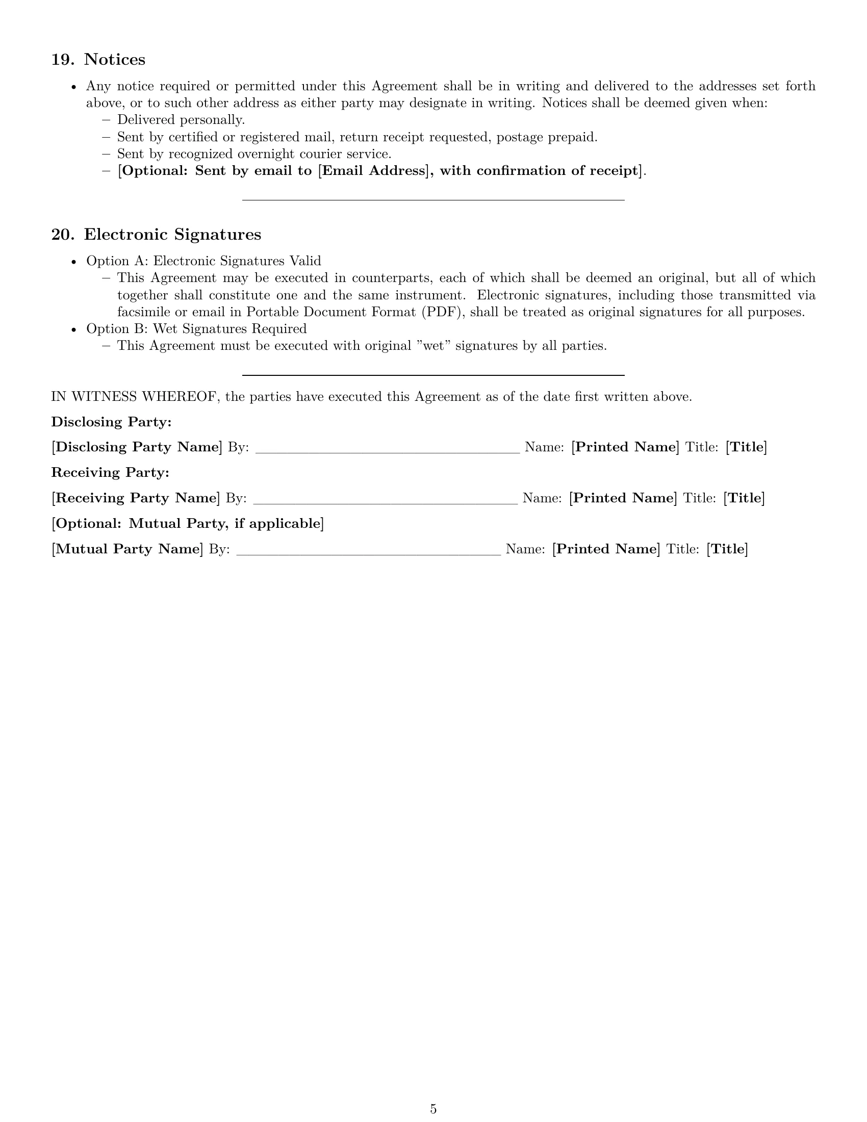 Preview page 5 of Pro Minnesota nda template