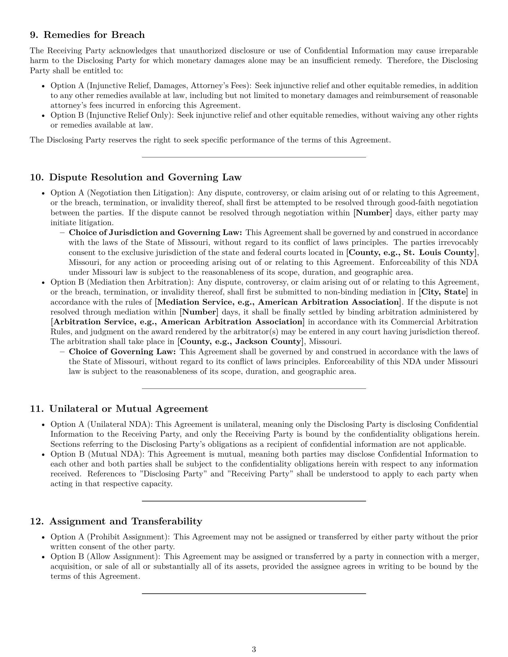 Preview page 3 of Pro Missouri nda template