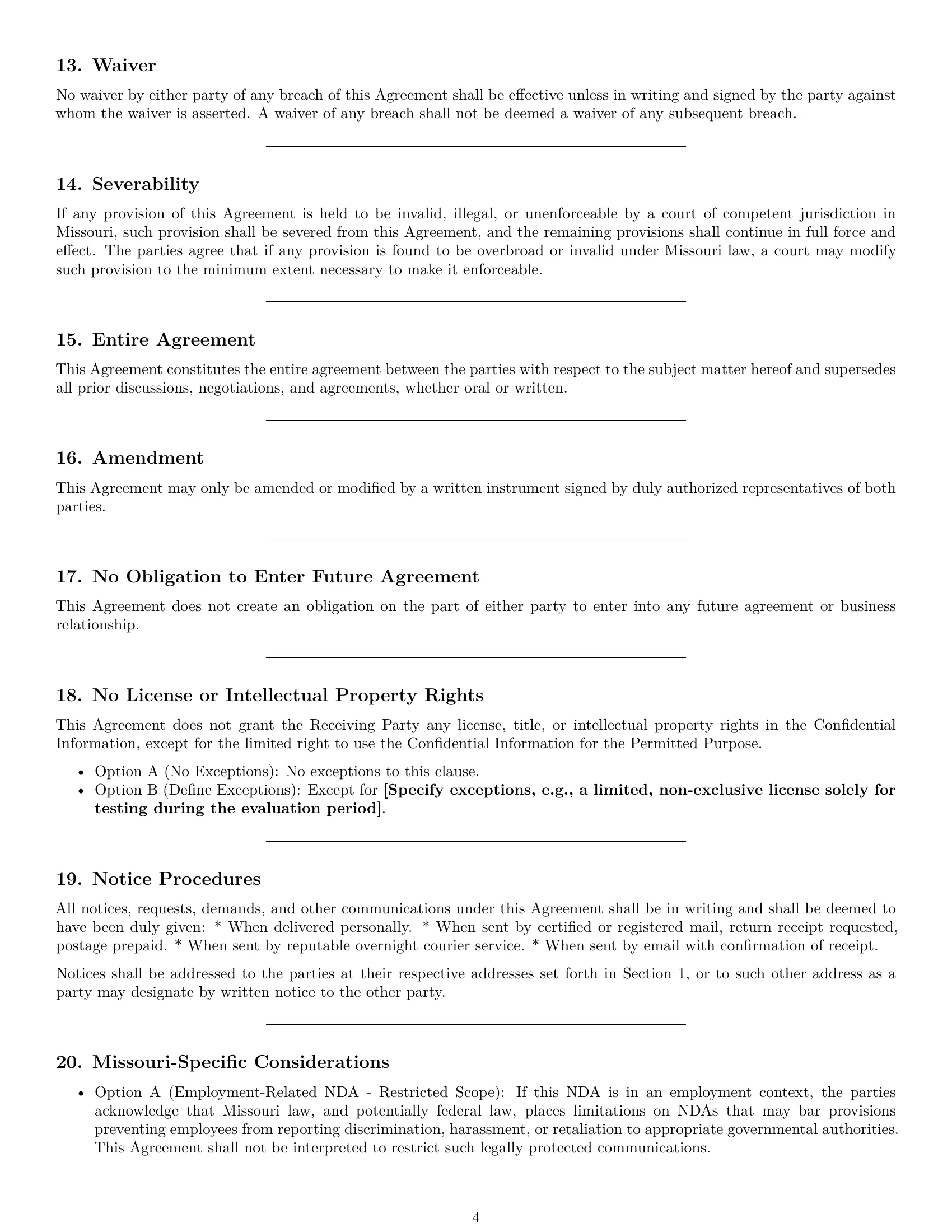 Preview page 4 of Pro Missouri nda template