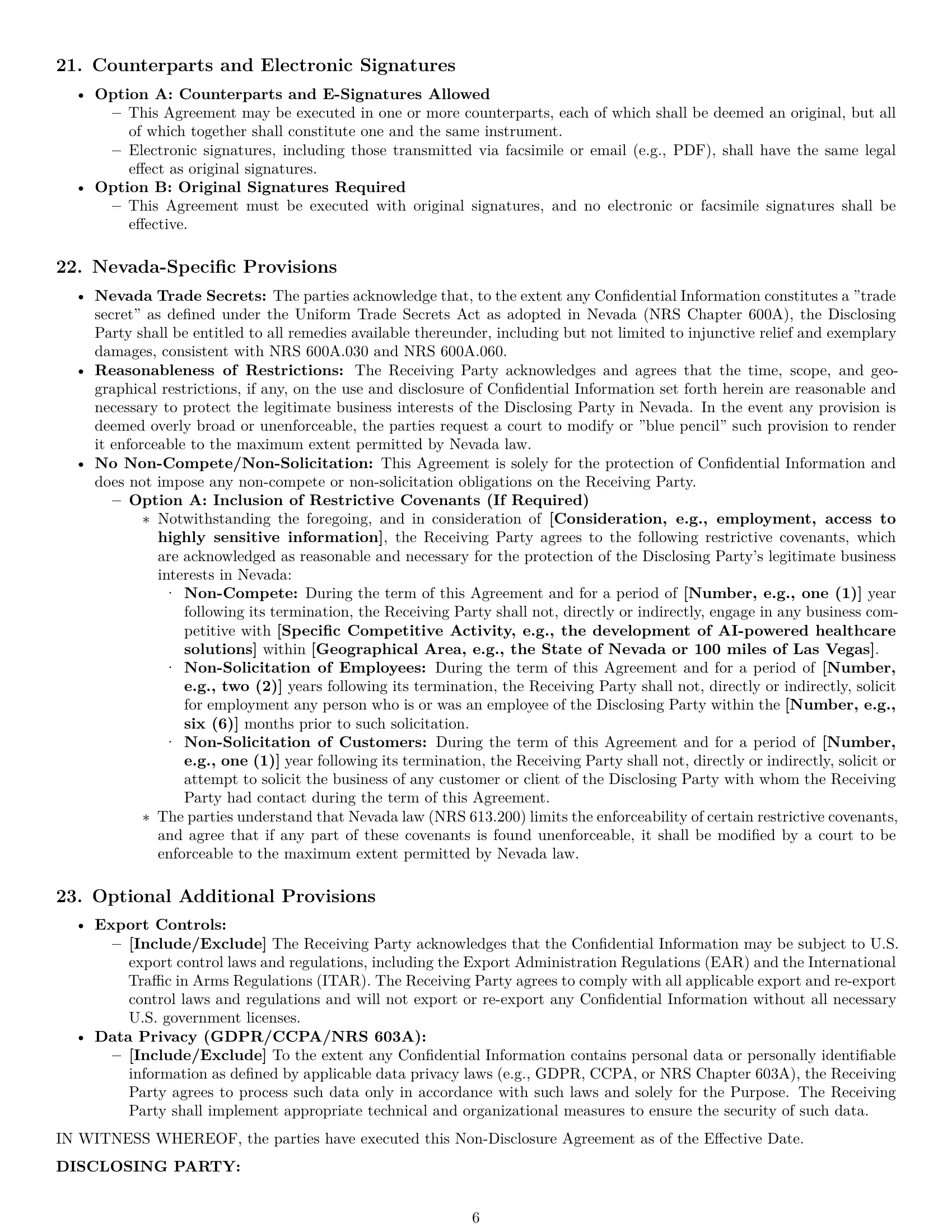 Preview page 6 of Pro Nevada nda template
