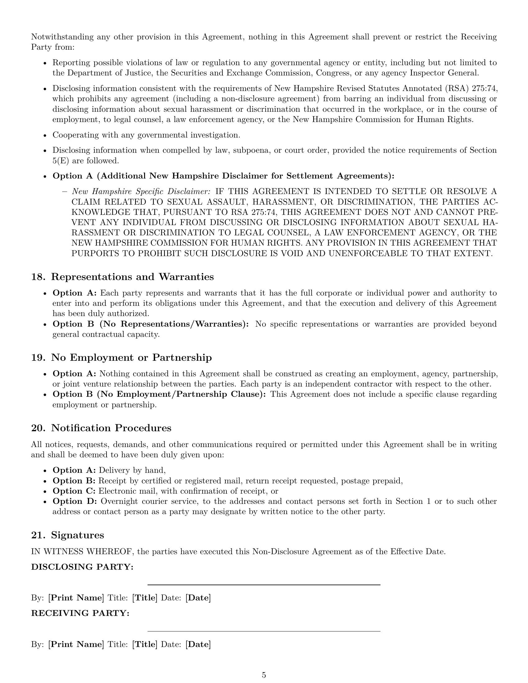 Preview page 5 of Pro New Hampshire nda template