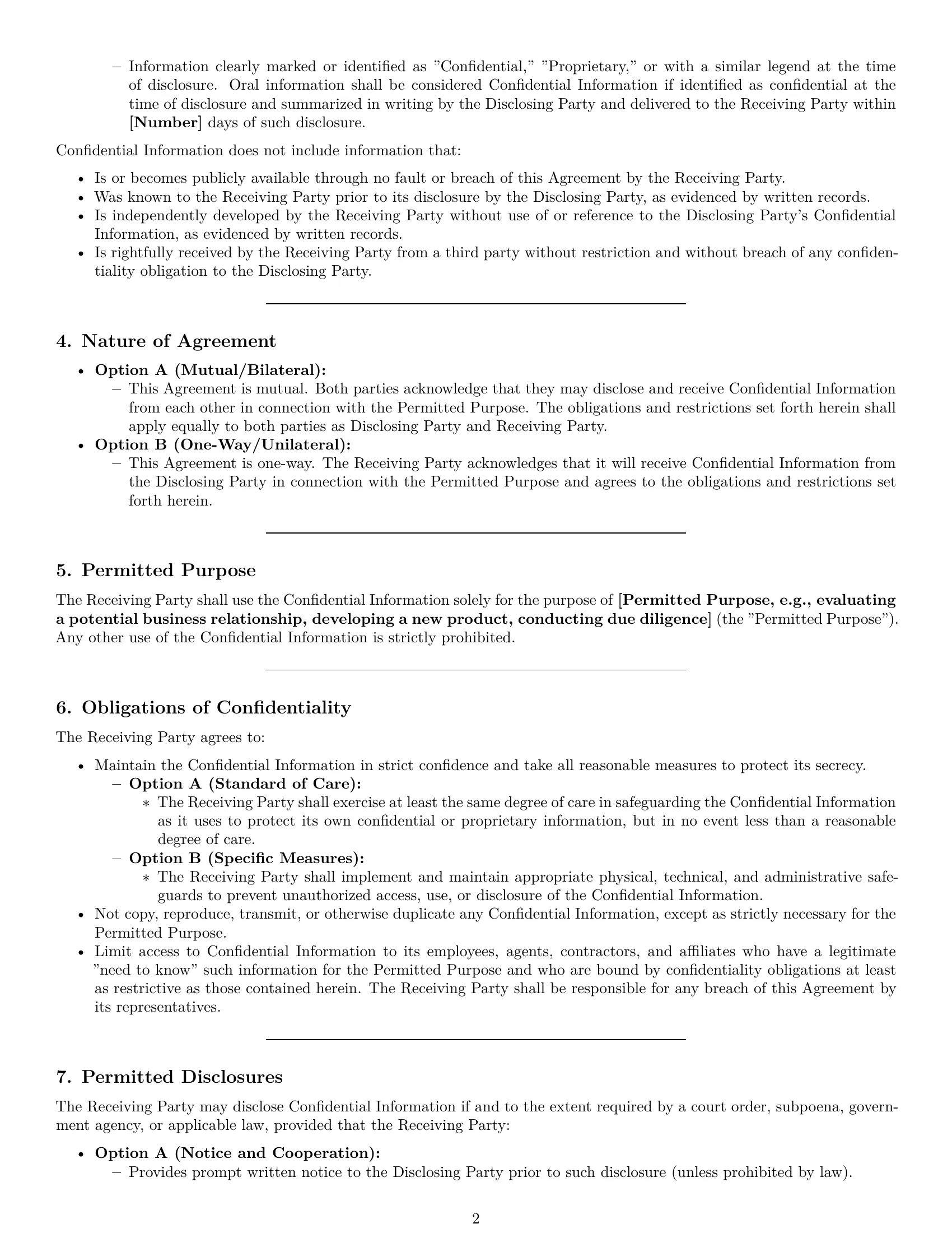 Preview page 2 of Pro Arizona nda template