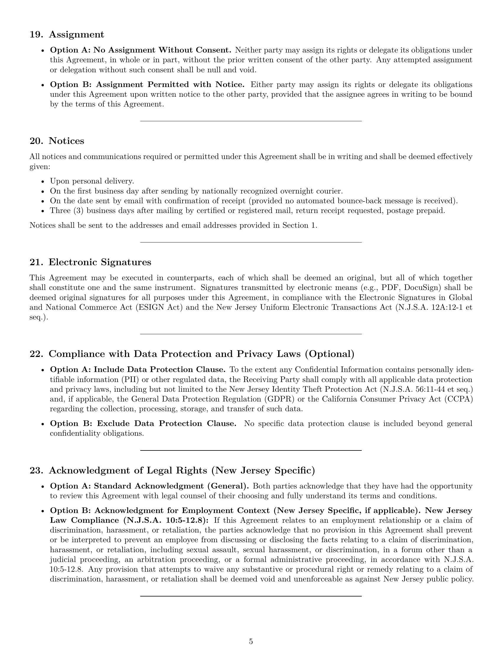 Preview page 5 of Pro New Jersey nda template