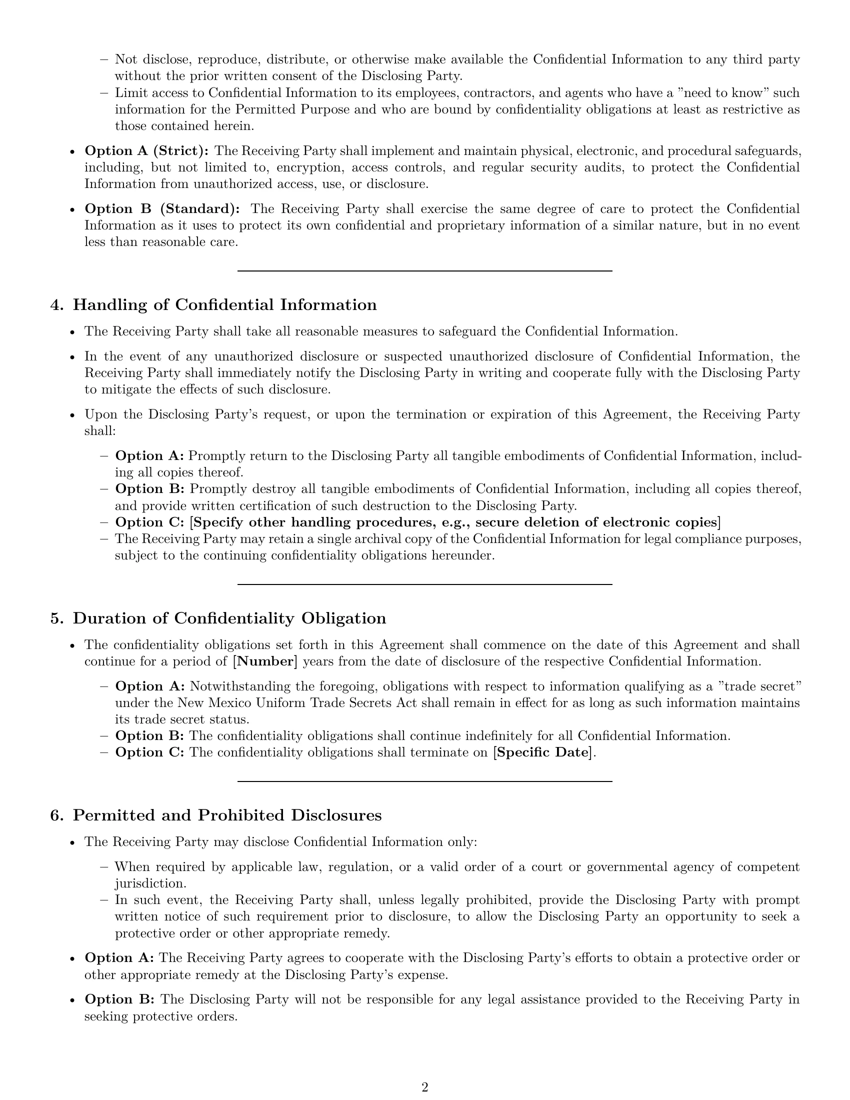 Preview page 2 of Pro New Mexico nda template