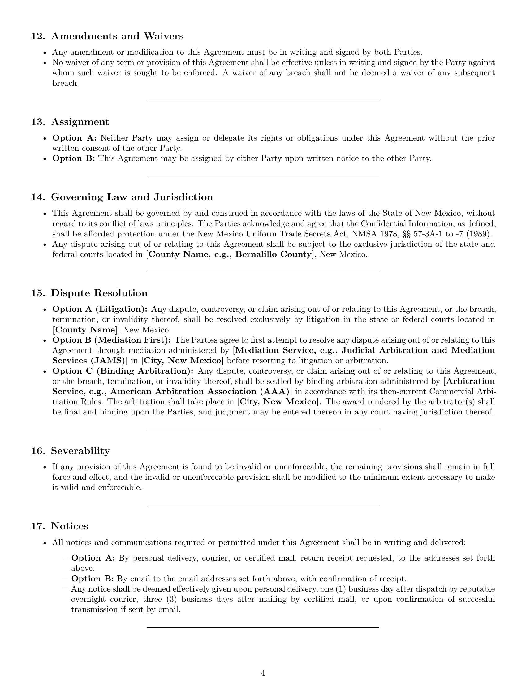 Preview page 4 of Pro New Mexico nda template