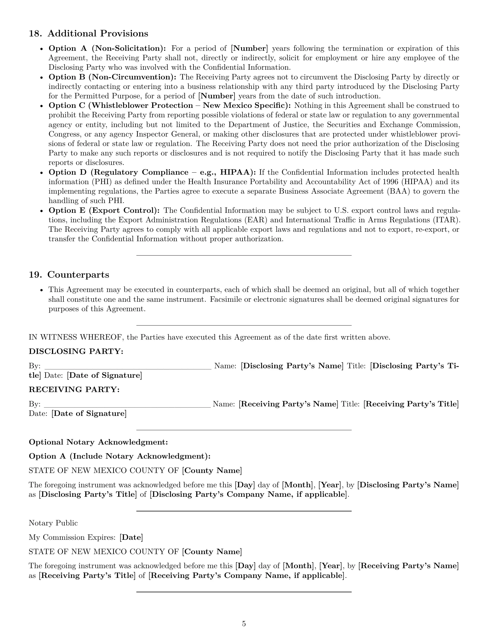 Preview page 5 of Pro New Mexico nda template