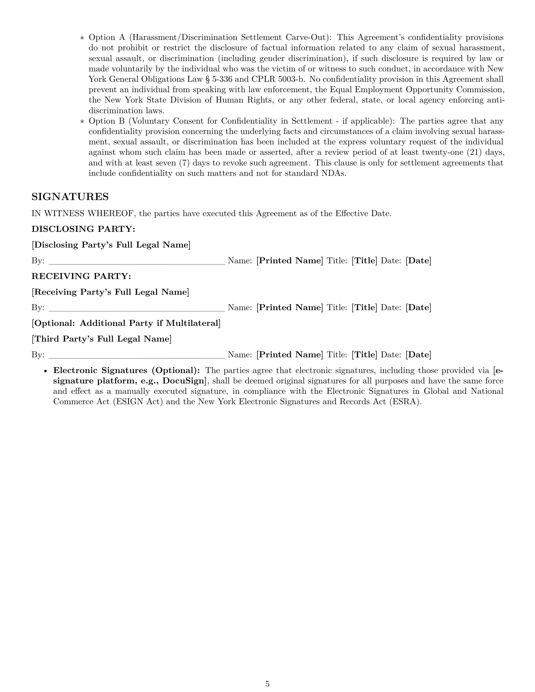 Preview page 5 of Pro New York nda template